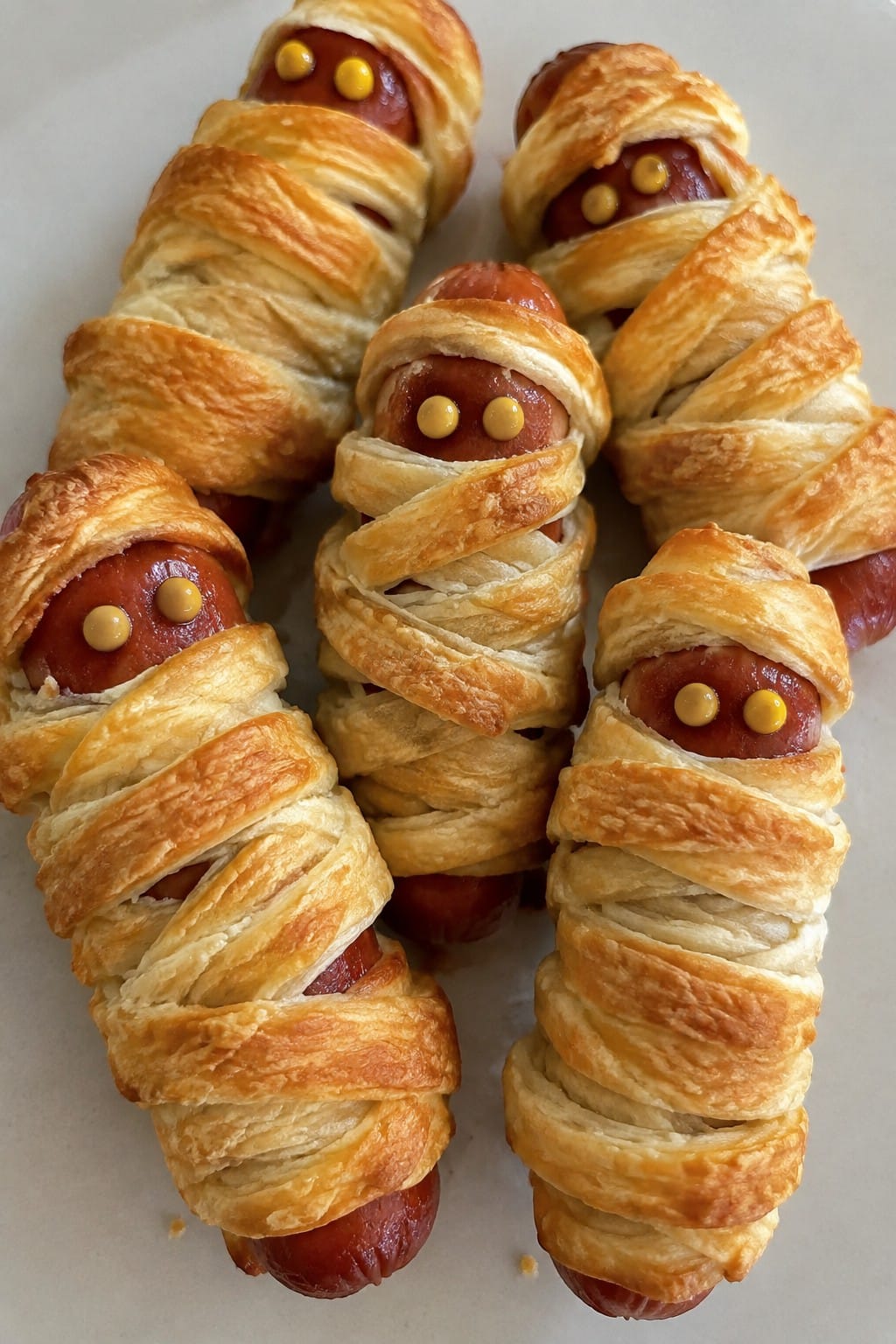 Mummy-Wrapped Hot Dogs in Crescent Dough
