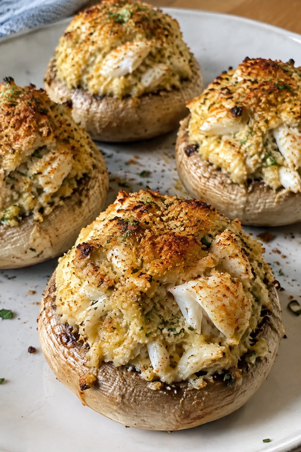 Crab-Stuffed Mushrooms with Old Bay