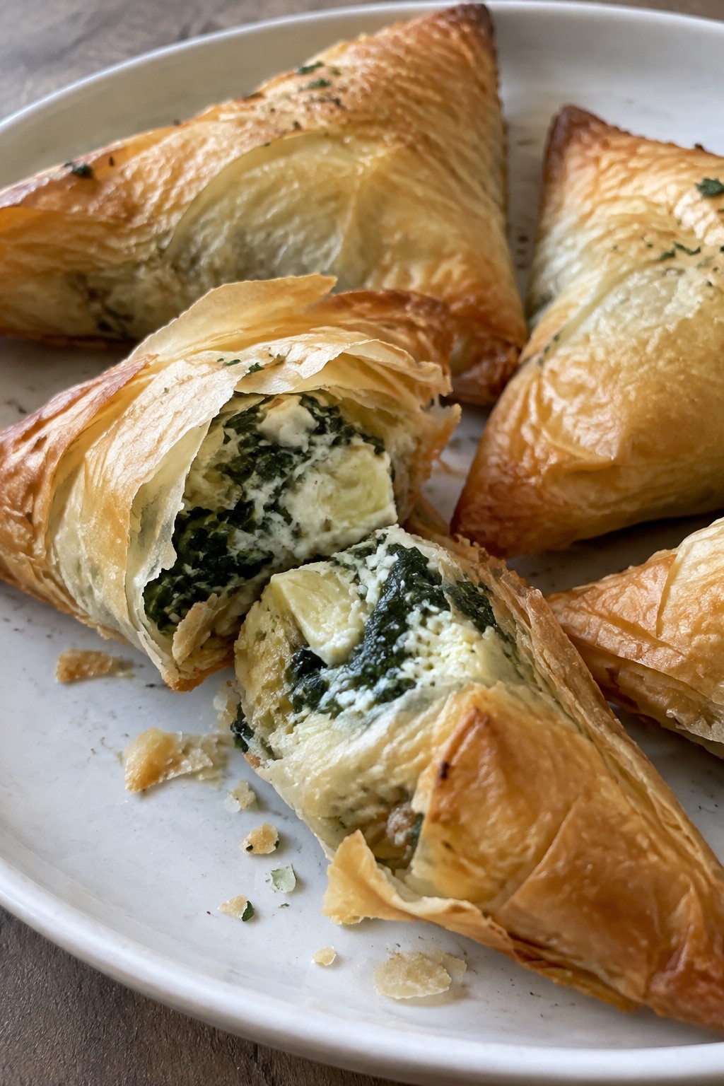 Spinach and Artichoke Phyllo Triangles