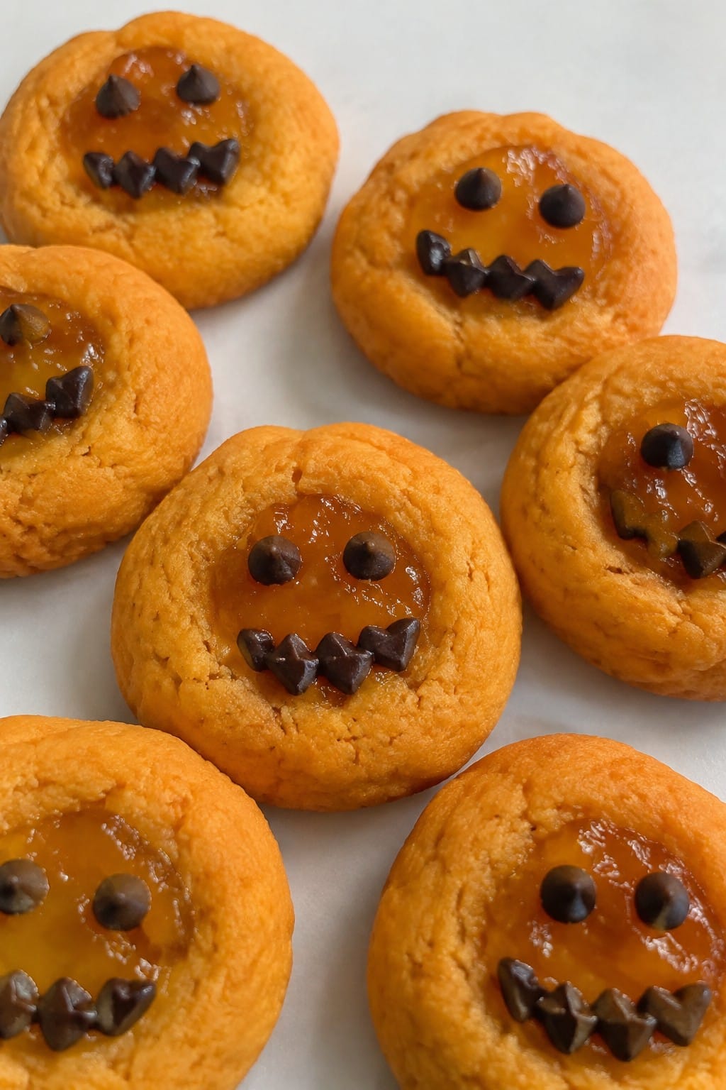 Jack-o'-Lantern Thumbprint Cookies