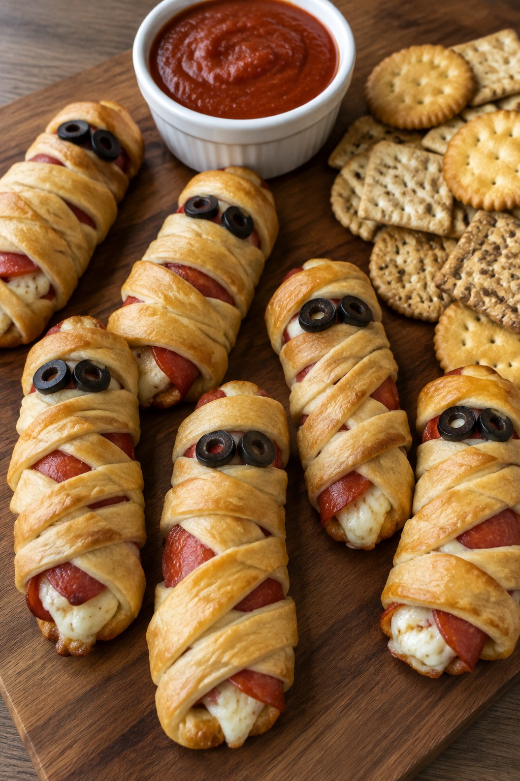 Mummy Wrapped Pepperoni Roll Board