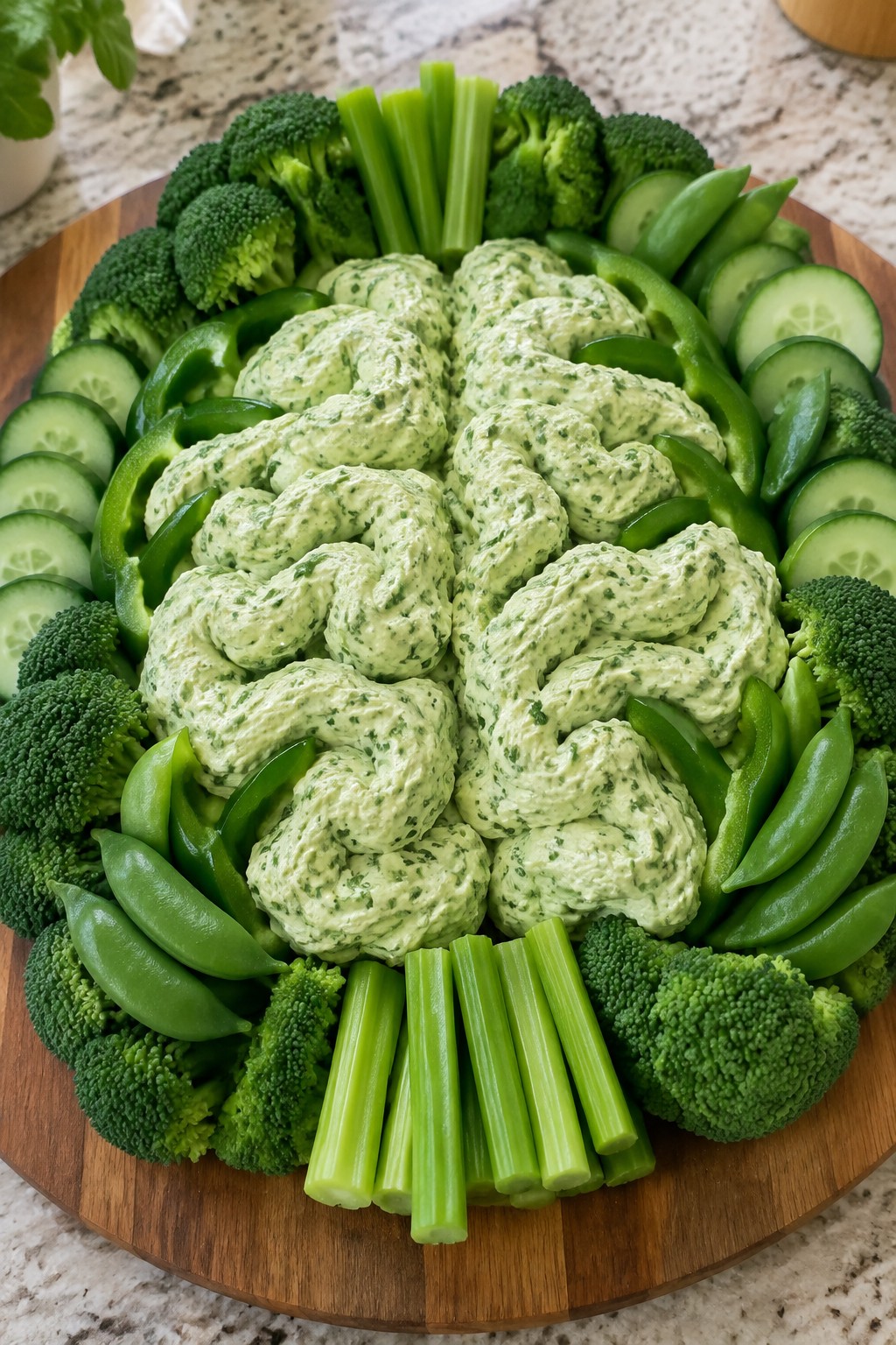 Zombie Brain Green Veggie and Dip Board