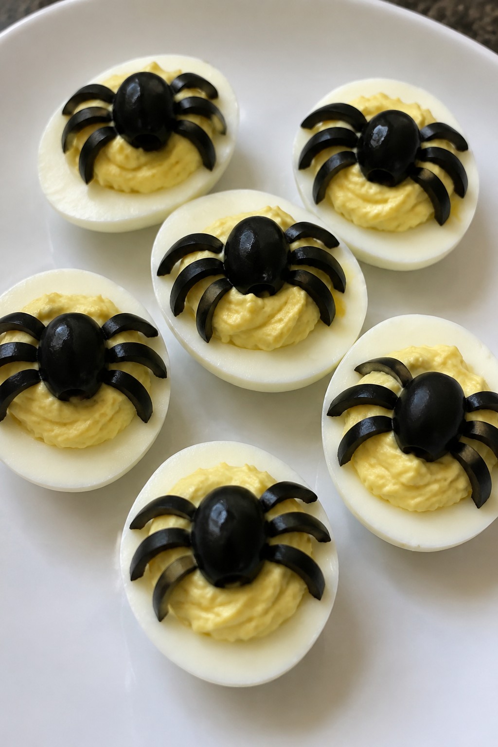 Black Olive Spider Deviled Eggs