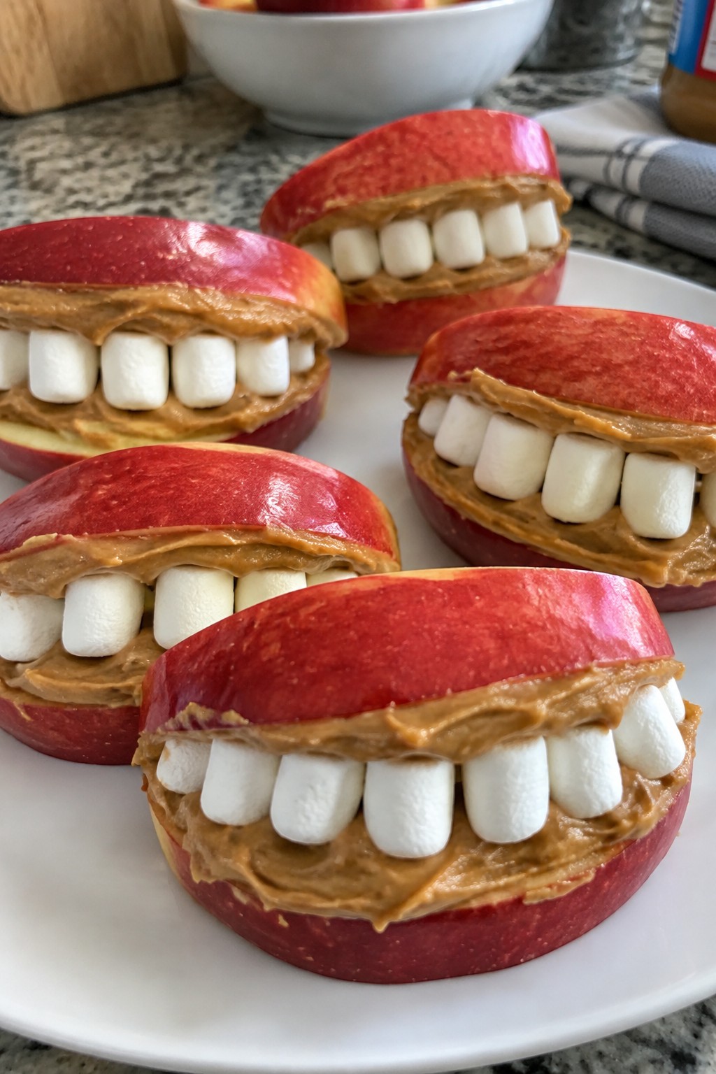 Peanut Butter Apple Monster Mouths
