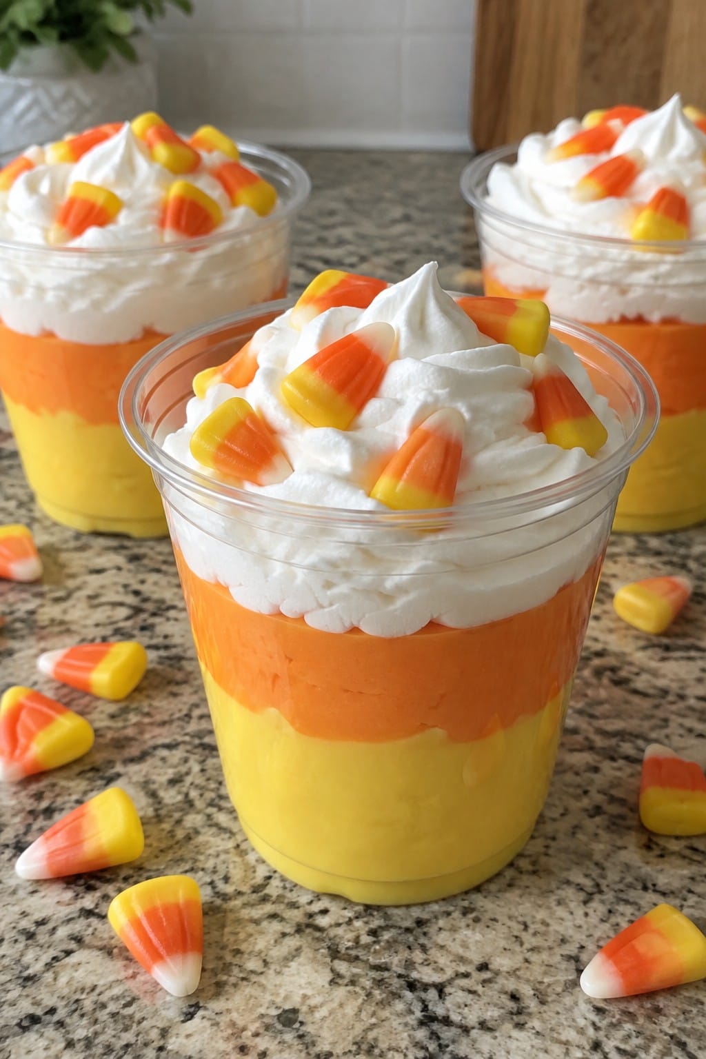 Candy Corn Layered Parfait Cups