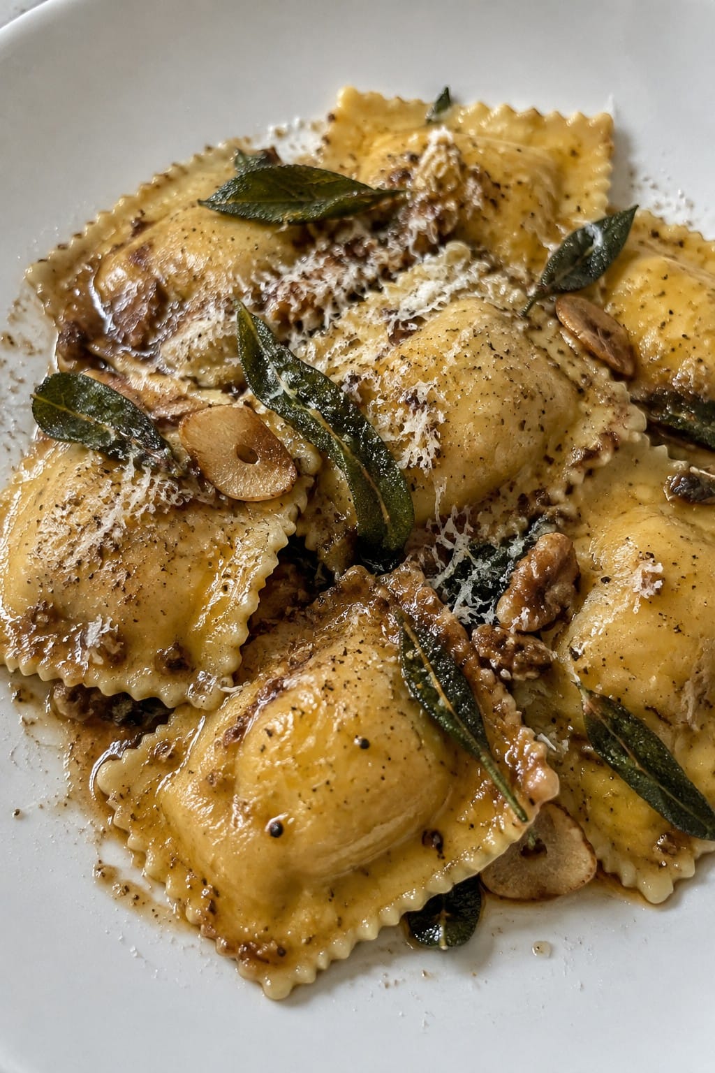 Pumpkin Ravioli with Brown Butter Sage Sauce