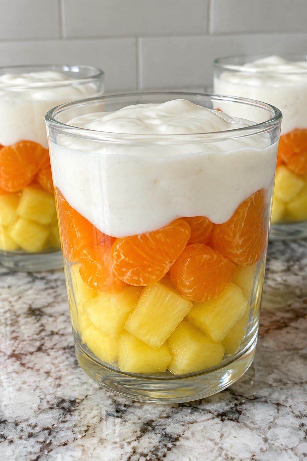 Candy Corn Fruit and Yogurt Parfaits