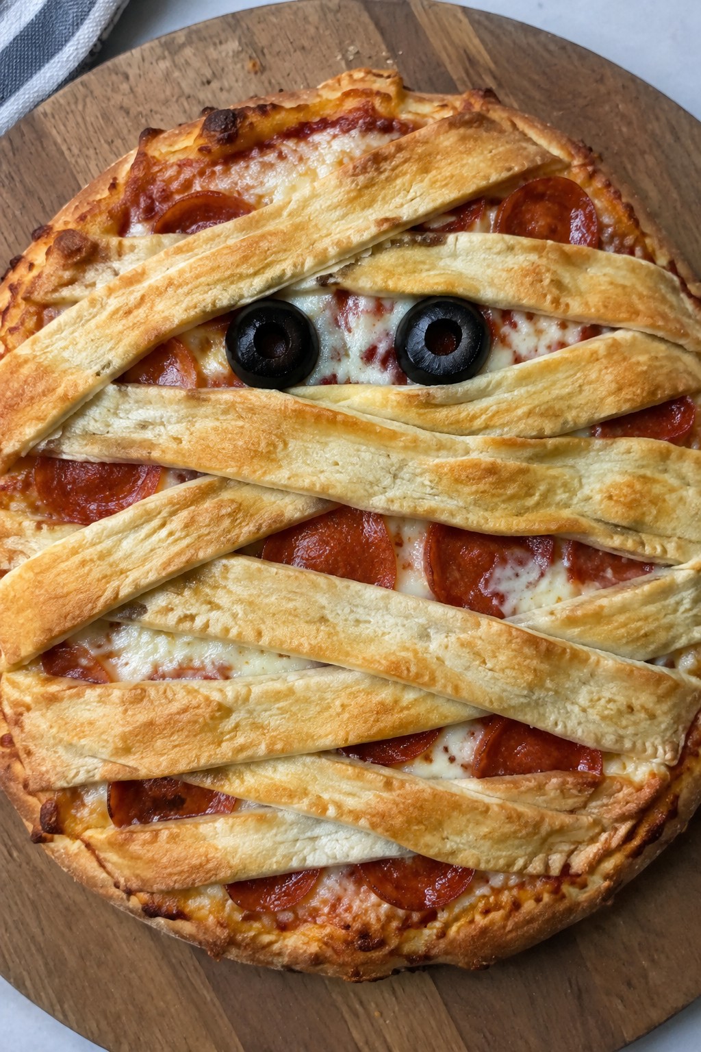 Mummy Wrapped Pepperoni Pizza