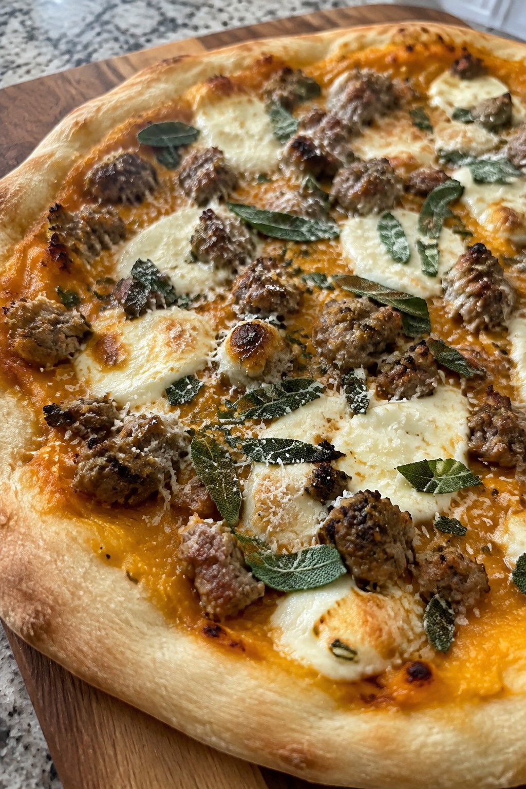 Pumpkin Sage Sausage Pizza