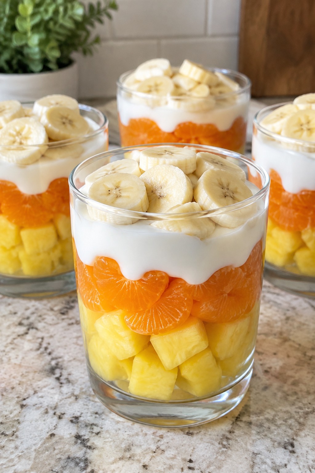 Candy Corn Fruit and Yogurt Parfaits