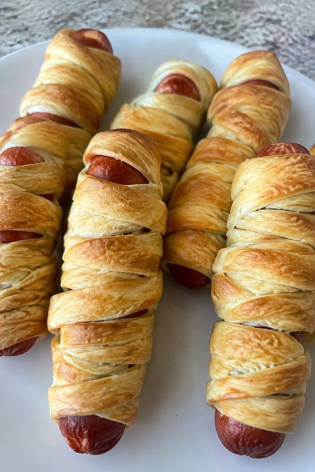 Mummy Hot Dogs in Crescent Rolls