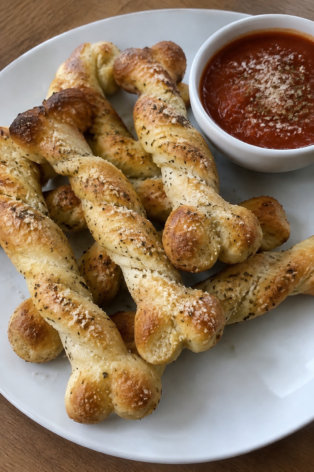 Skeleton Bone Breadsticks with Marinara
