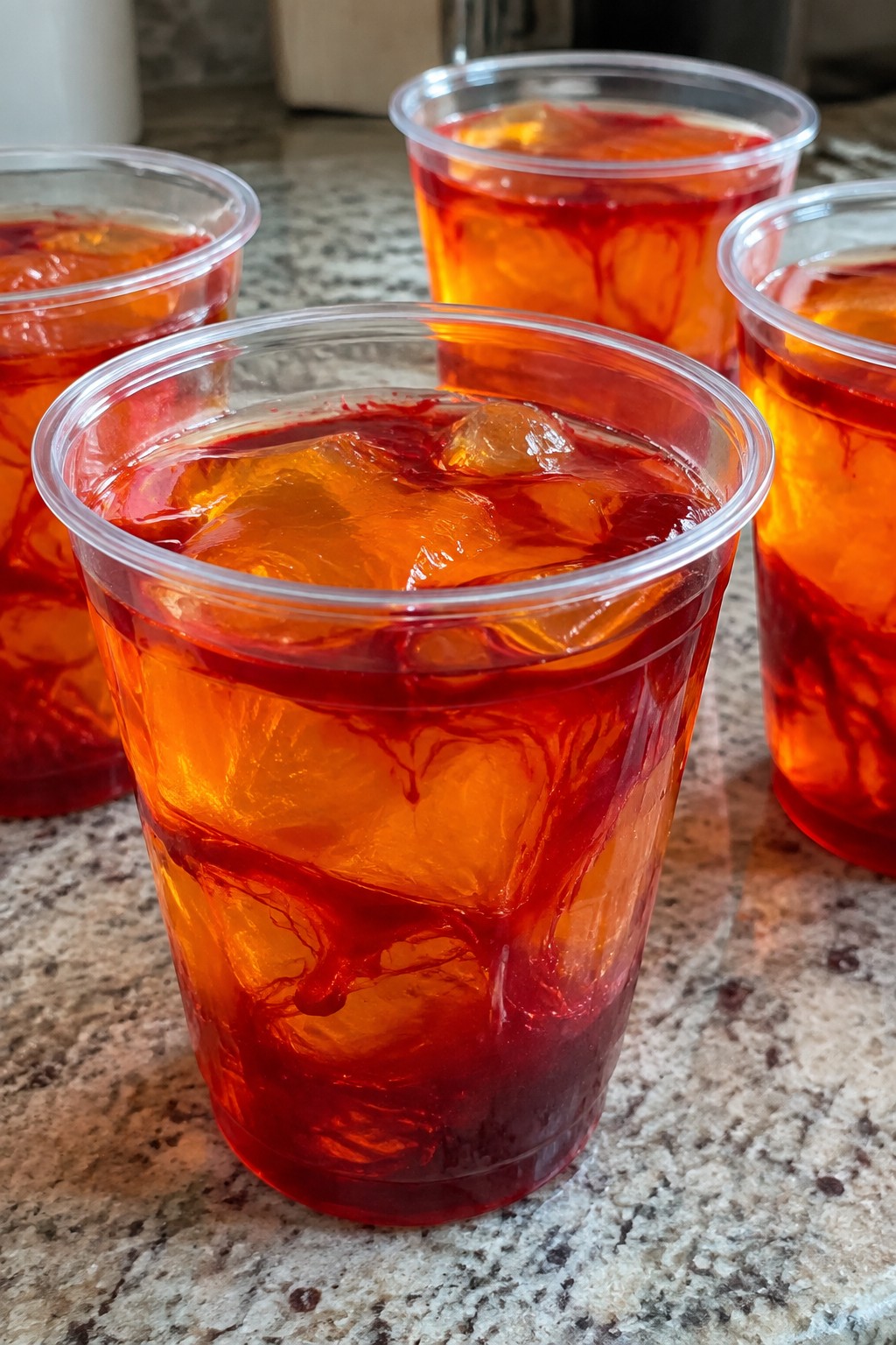 Bloody Orange Jell-O Cups