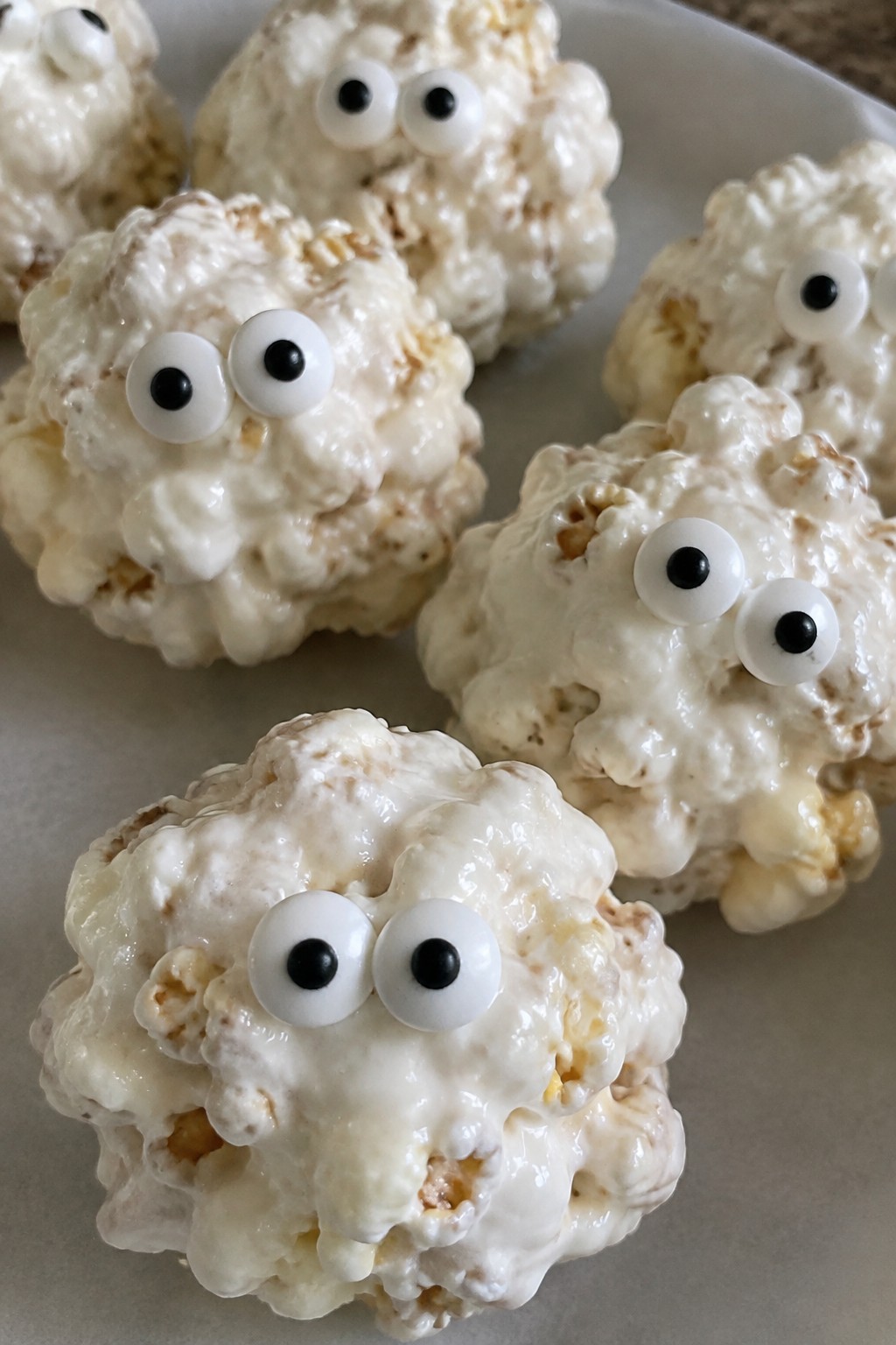 Ghostly Marshmallow Popcorn Balls