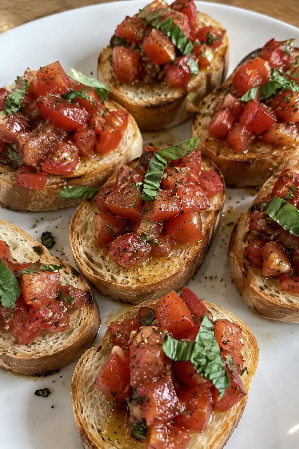 Bloody Mary Tomato Bruschetta Bites
