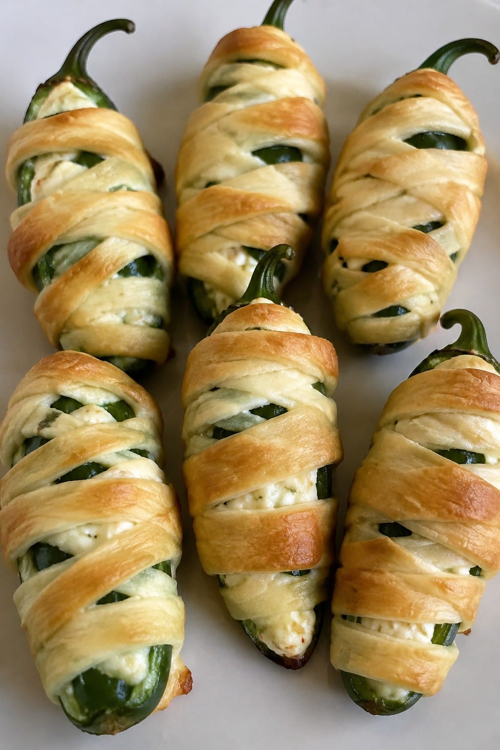Mummy Jalapeño Poppers with Cream Cheese Filling
