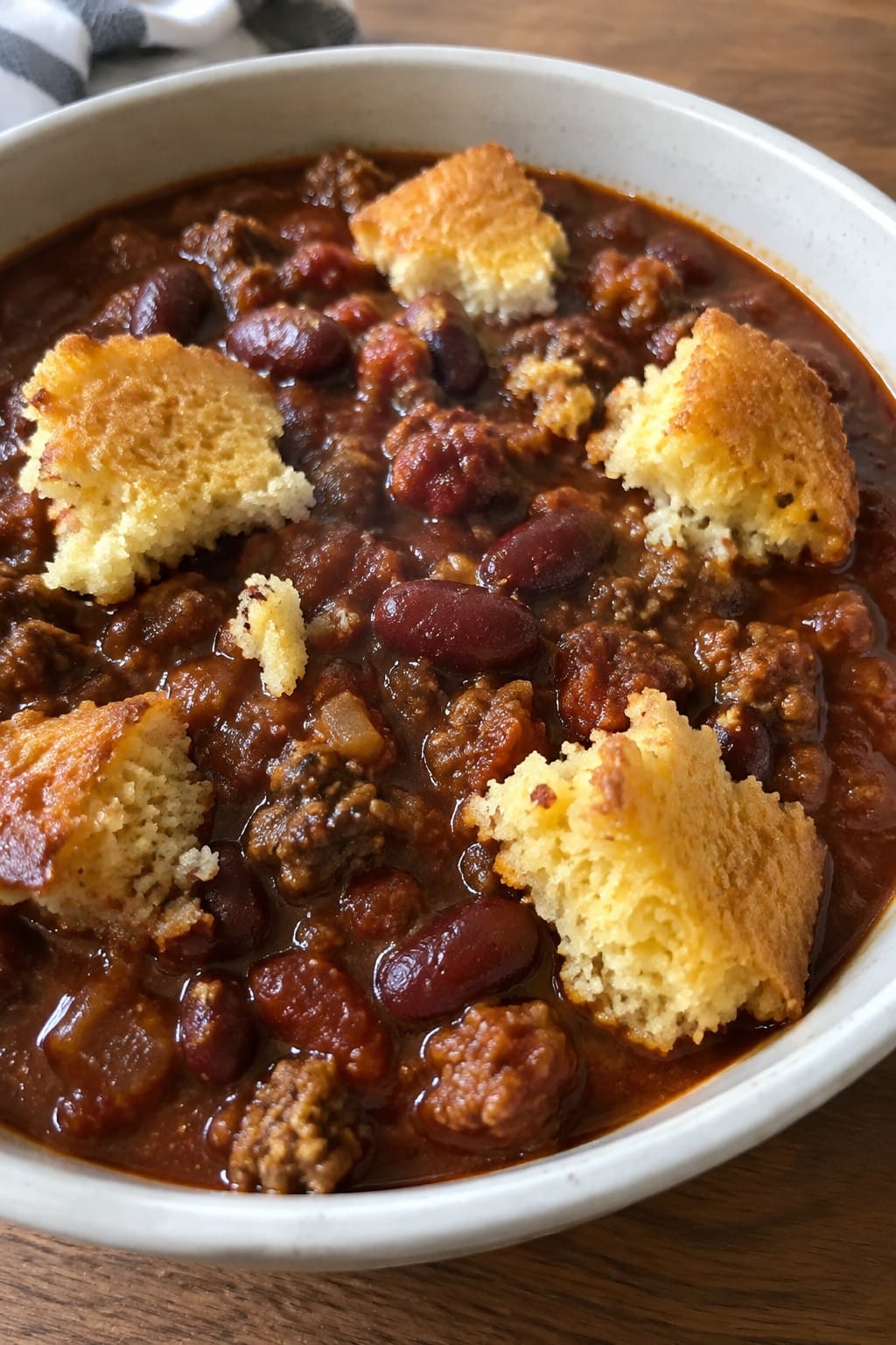 Cauldron Smoky Beef Chili with Cornbread Toppers