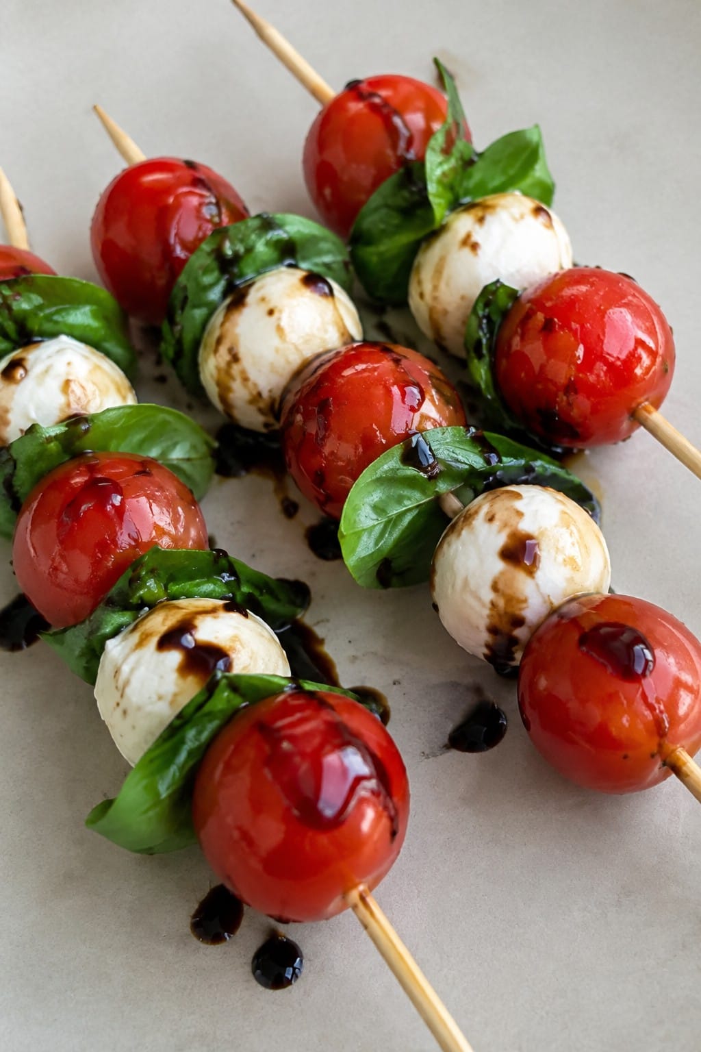 Vampire Balsamic Caprese Skewers