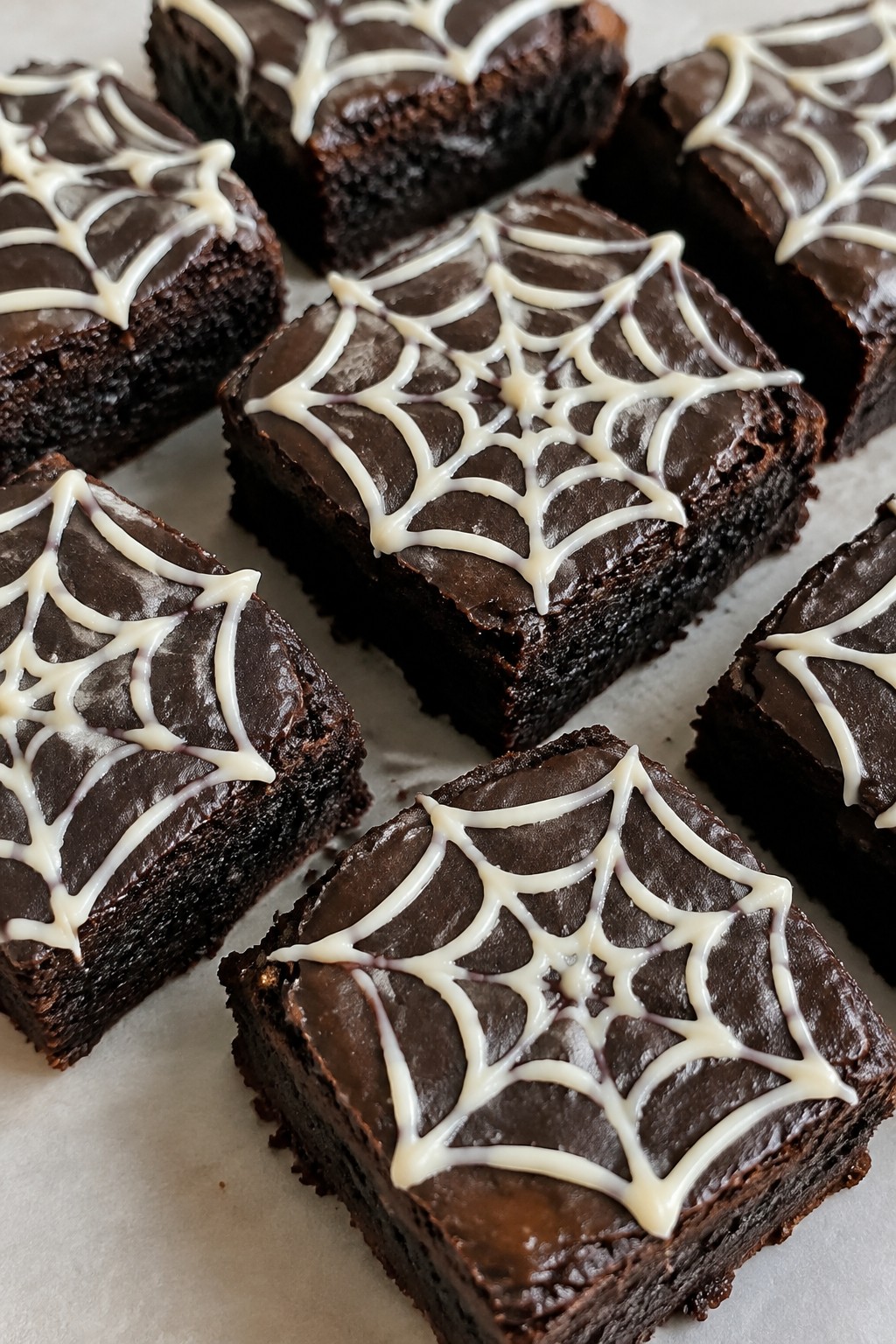 Spooky Spiderweb Fudge Brownies