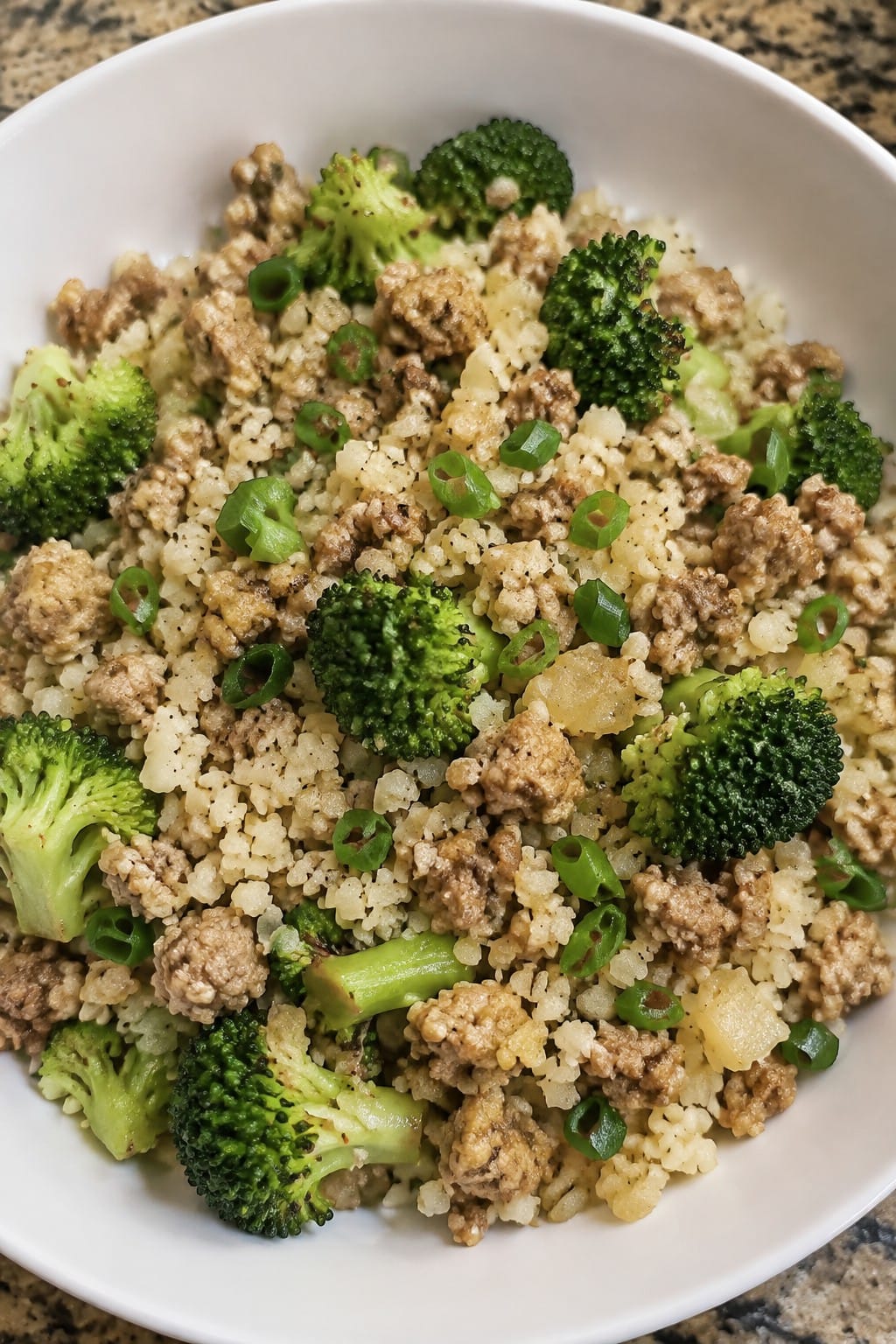 Cauliflower Rice Stir-Fry with Ground Turkey and Broccoli