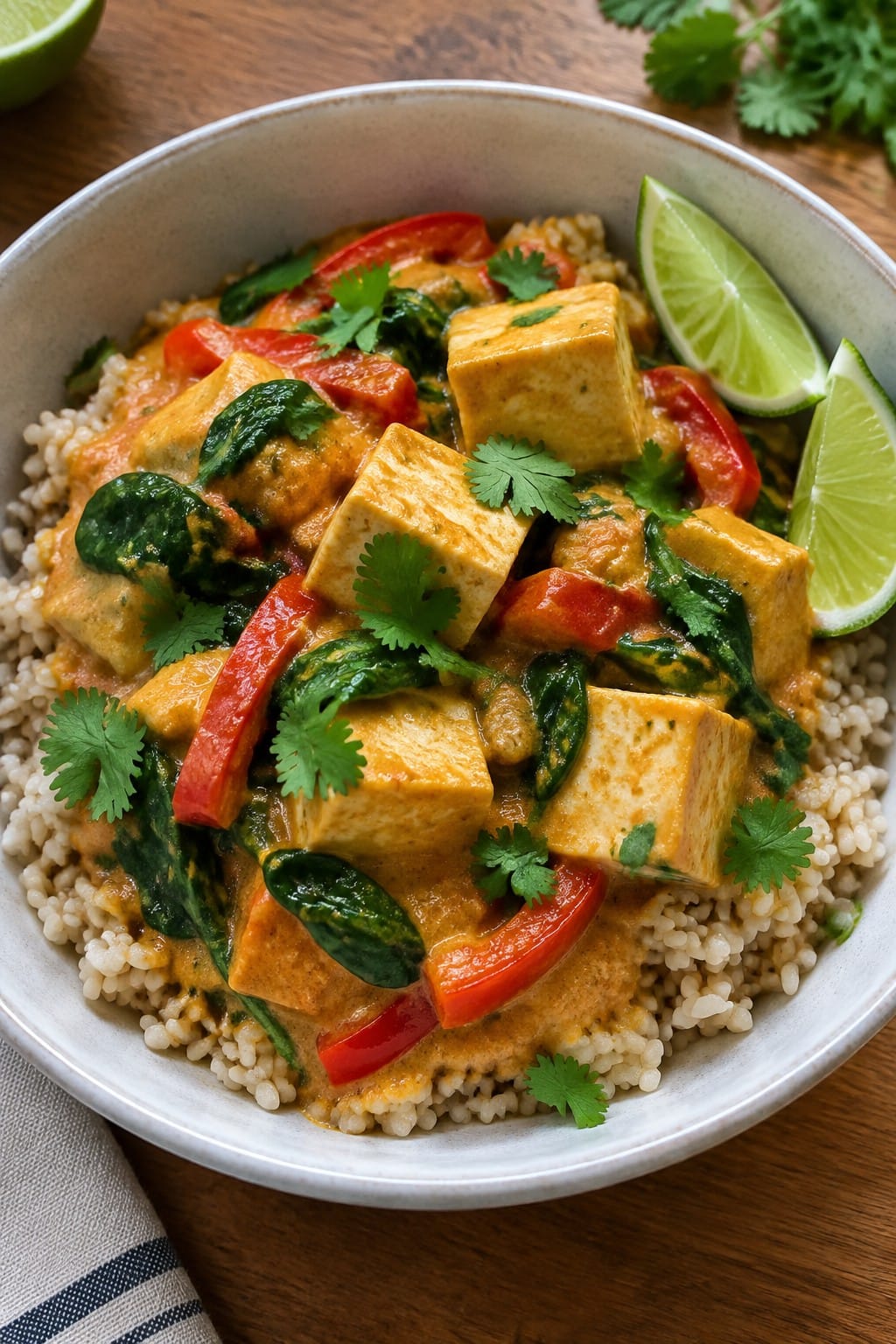 Thai Pumpkin Tofu Curry with Brown Rice