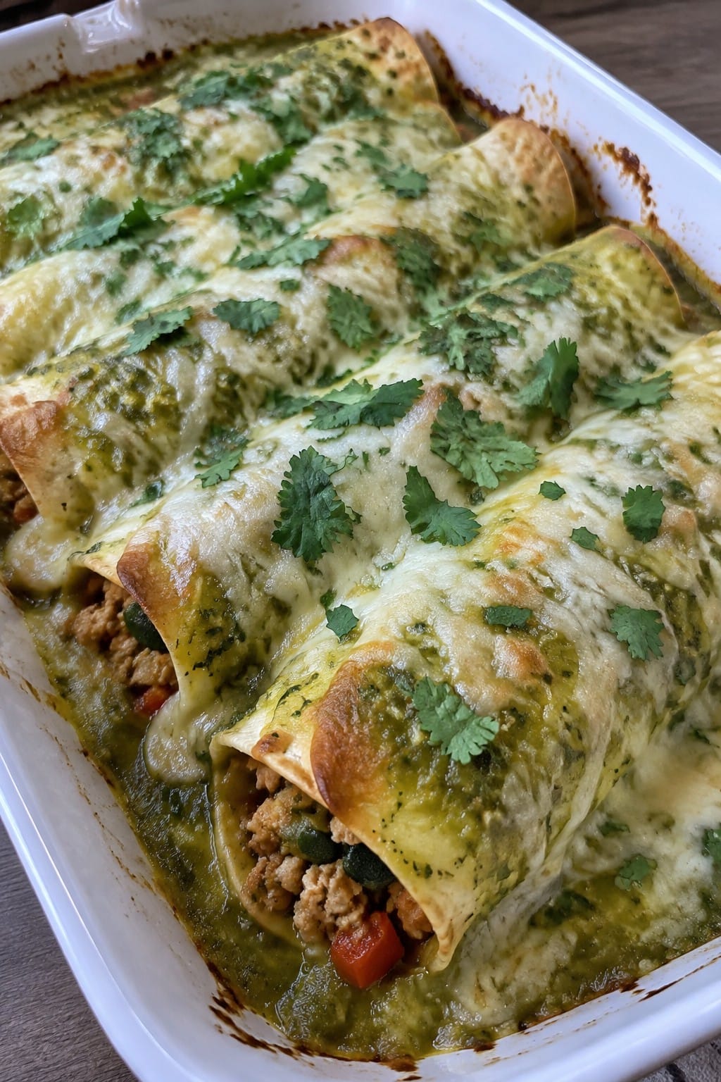 Turkey and Vegetable Enchiladas with Salsa Verde