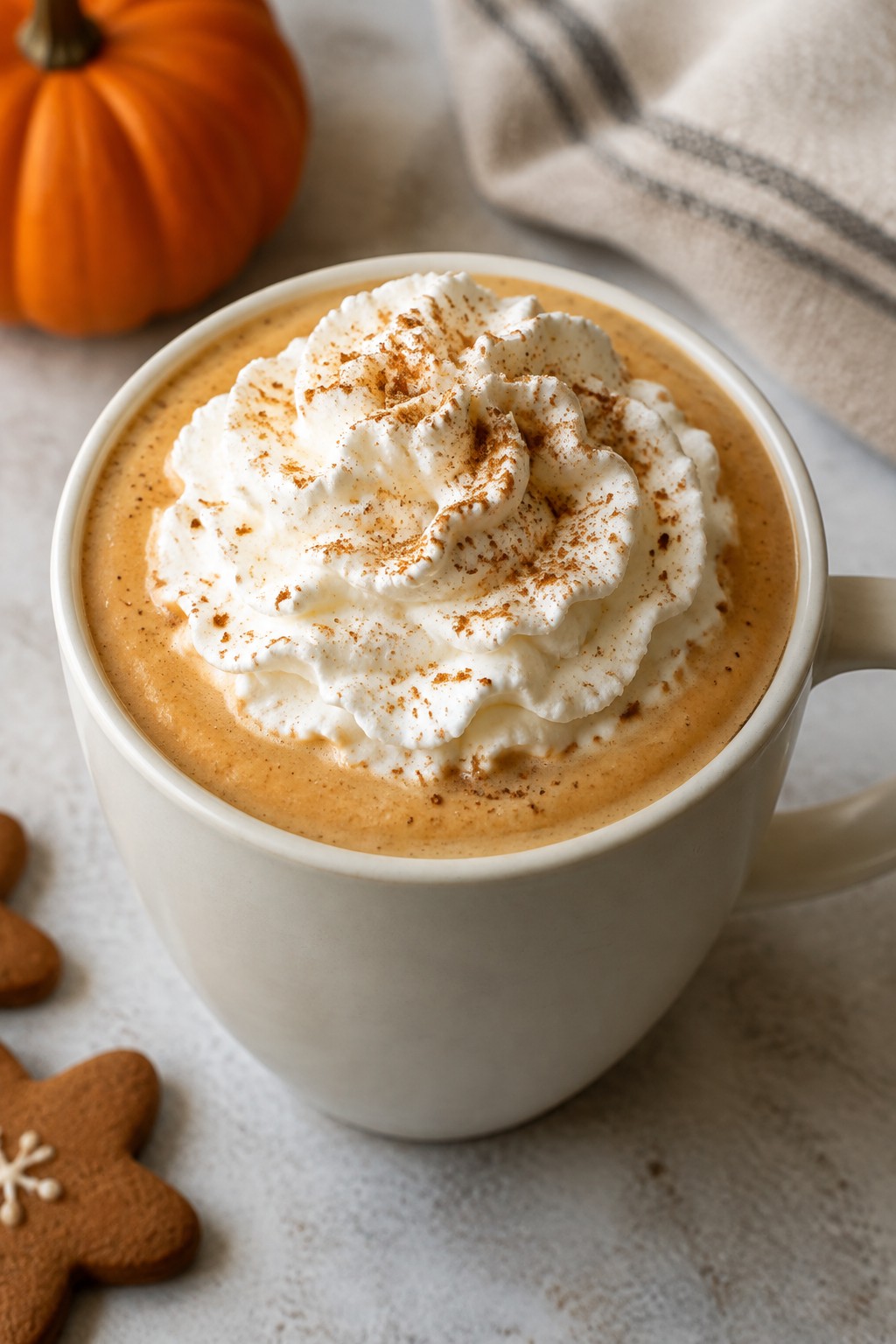 Gingerbread Pumpkin Spice Latte with Whipped Cream