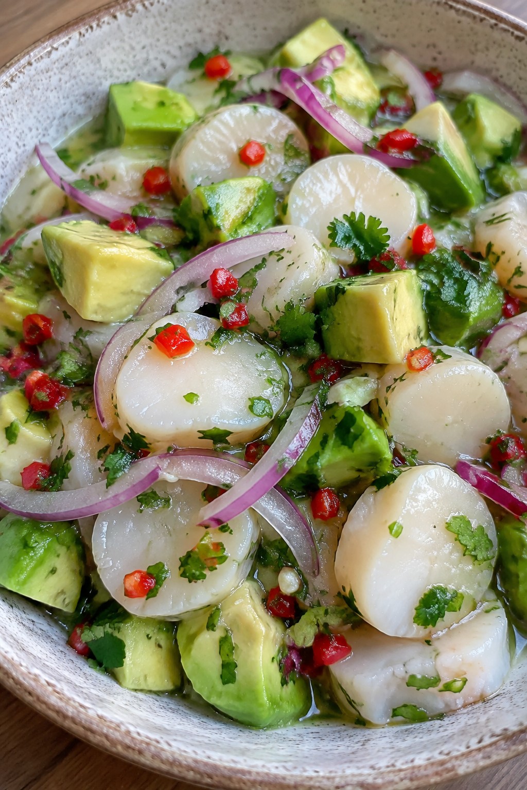 Eye of Newt Scallop Ceviche with Avocado and Chili