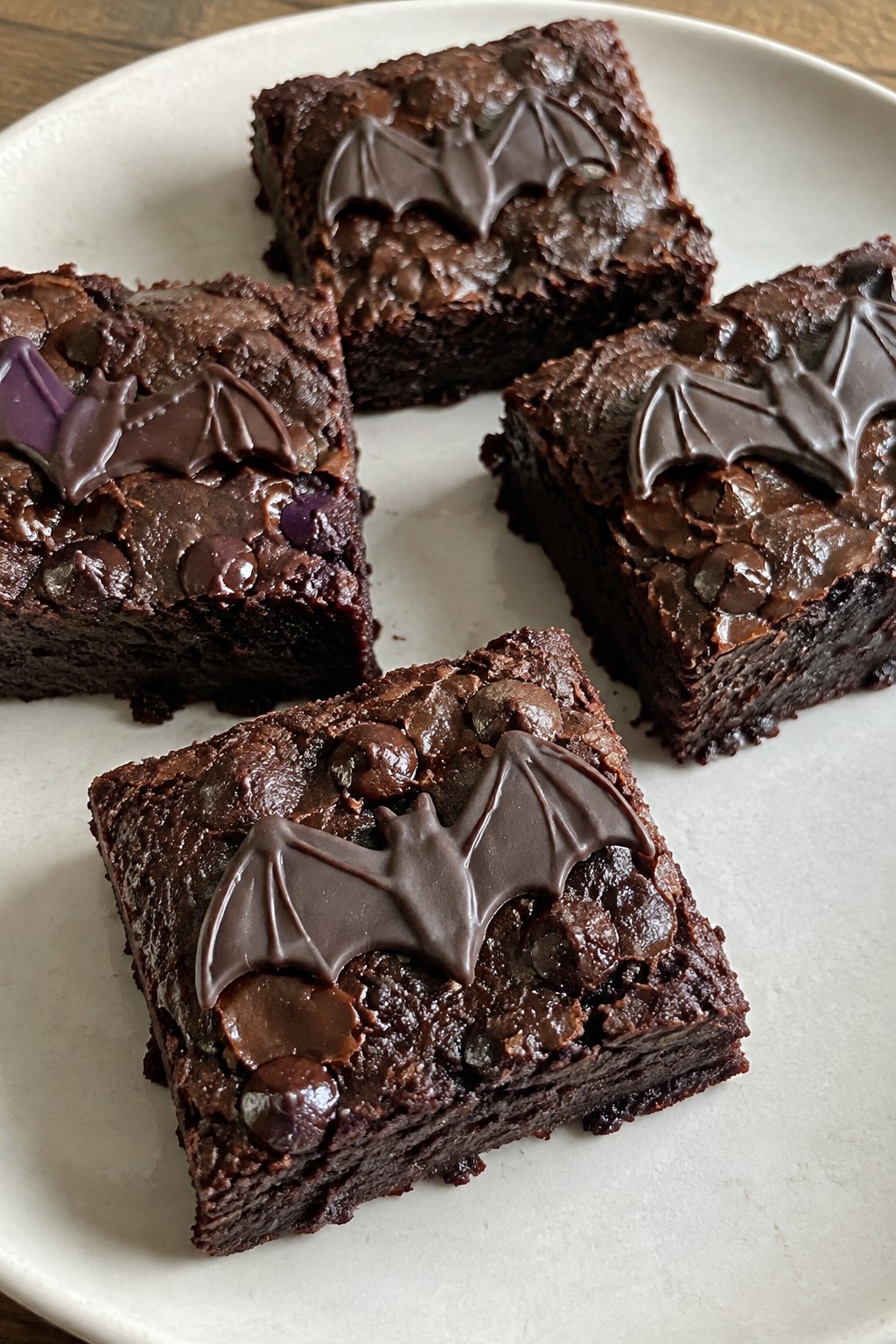 Double Chocolate Bat Wing Brownies