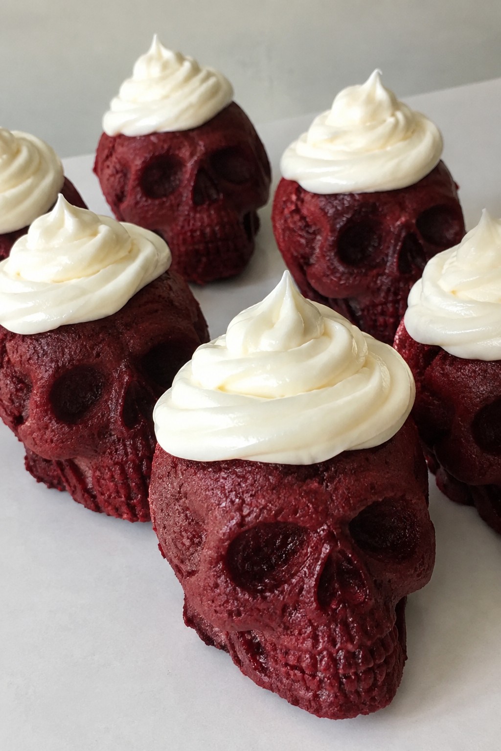 Red Velvet Skull Cupcakes