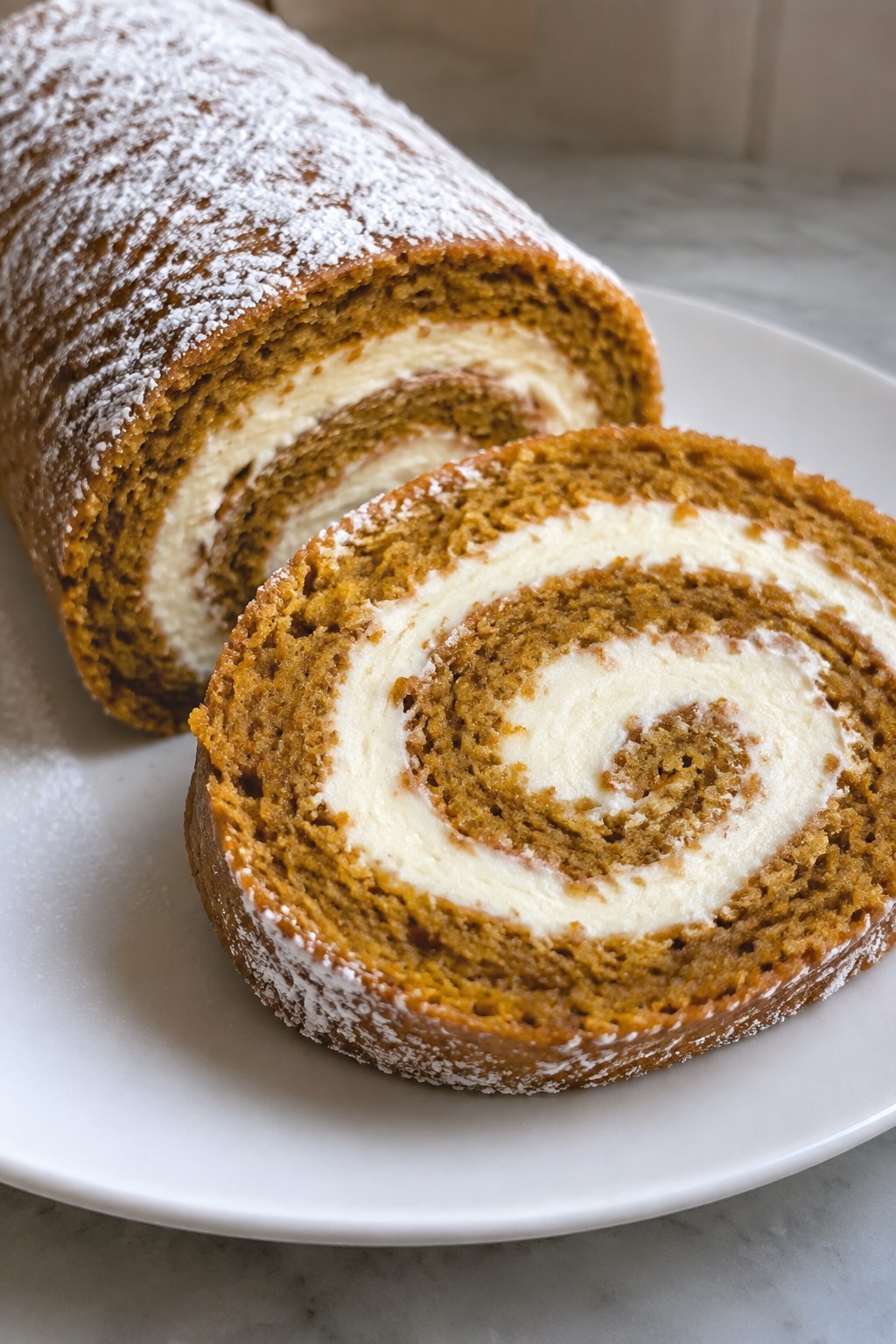 Spiced Pumpkin Roll Cake