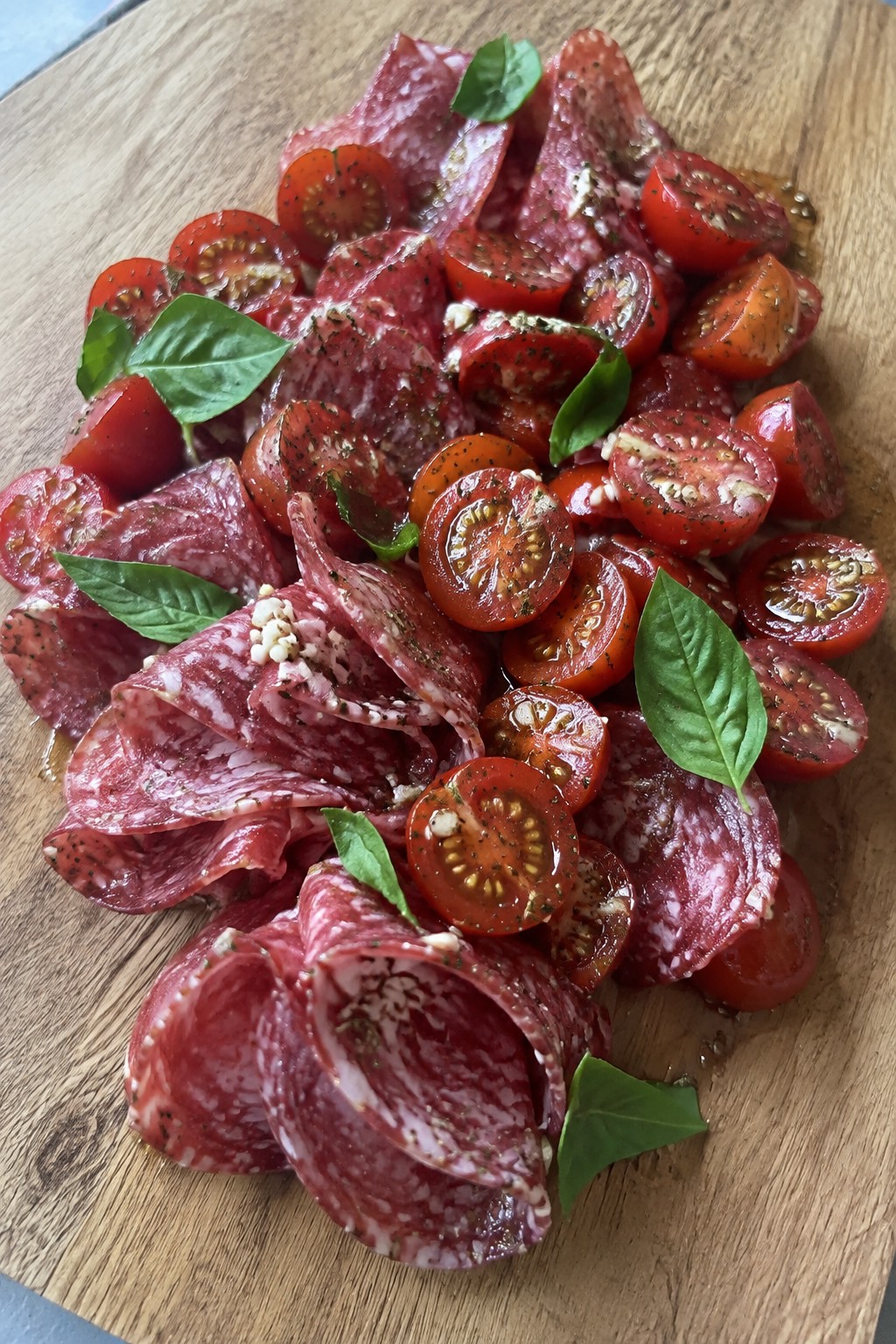Bloody Vampire Salami and Tomato Platter