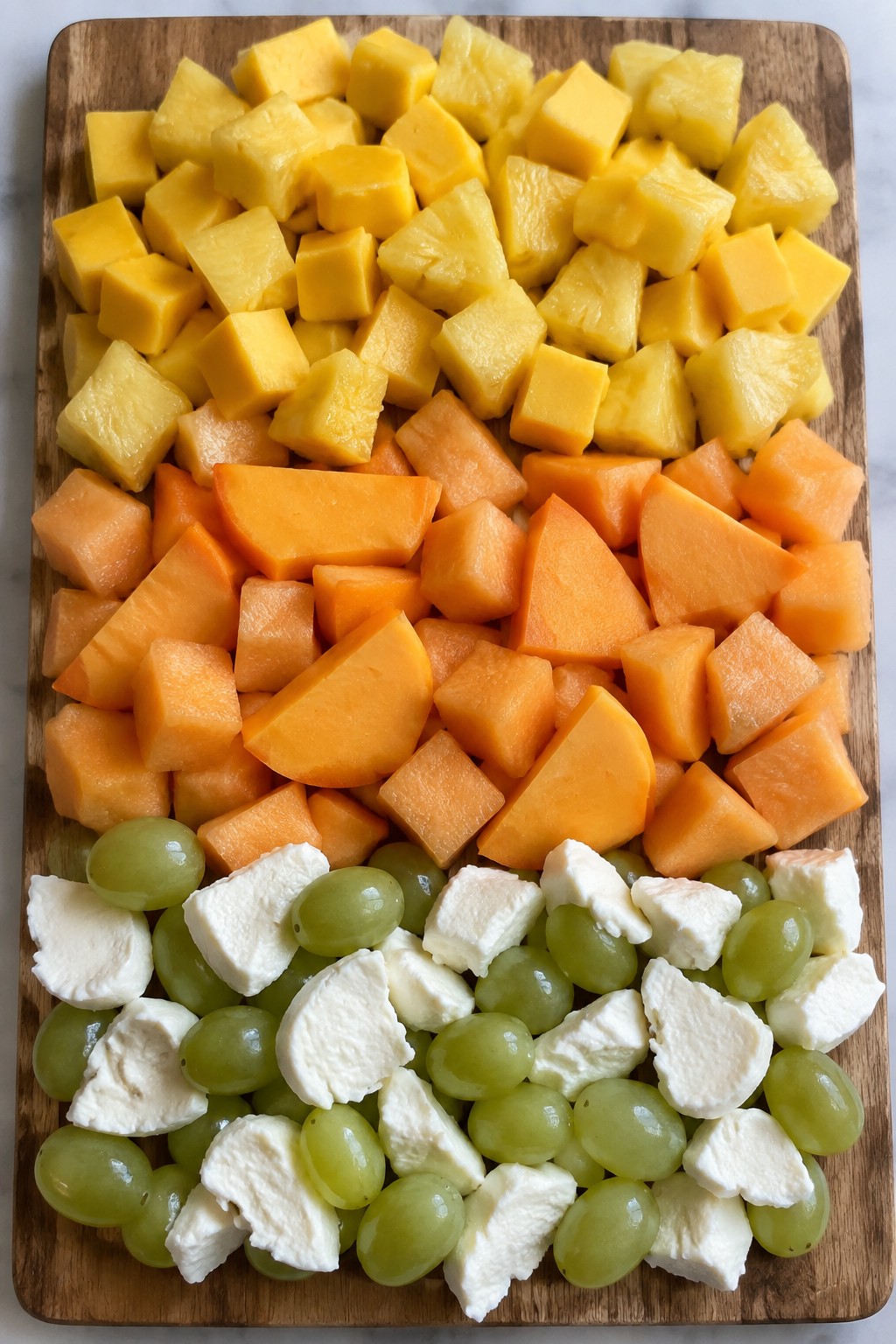 Candy Corn Layered Cheese and Fruit Board