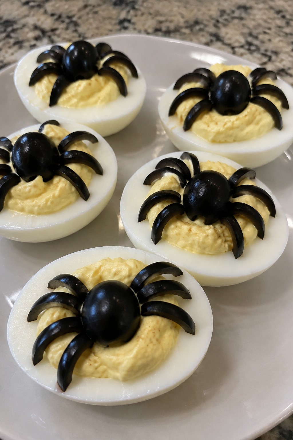 Black Olive Spider Deviled Eggs