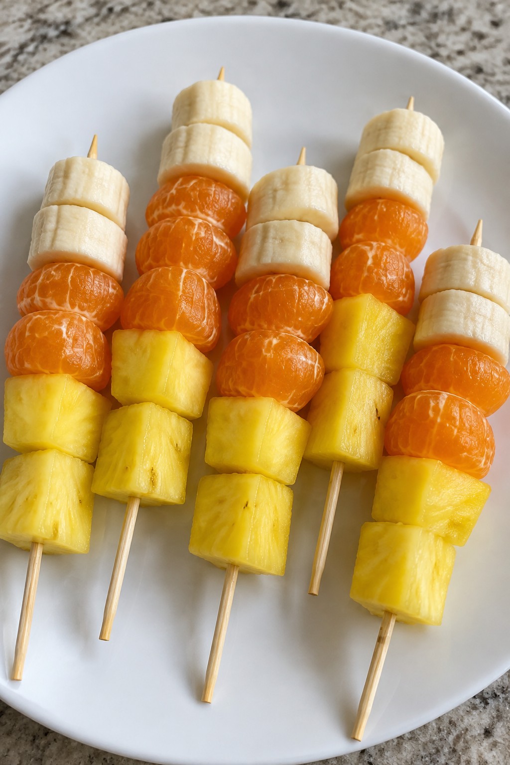Candy Corn Fruit Skewers