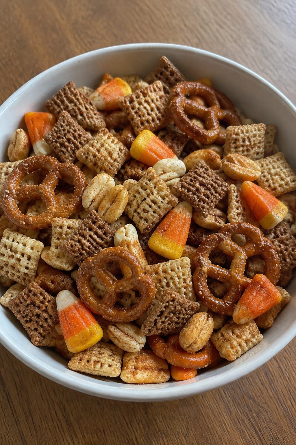Pumpkin Spice Snack Mix with Candy Corn