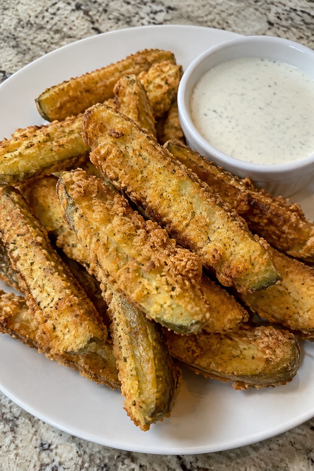 Creepy Crawly Fried Pickle Spears with Ranch