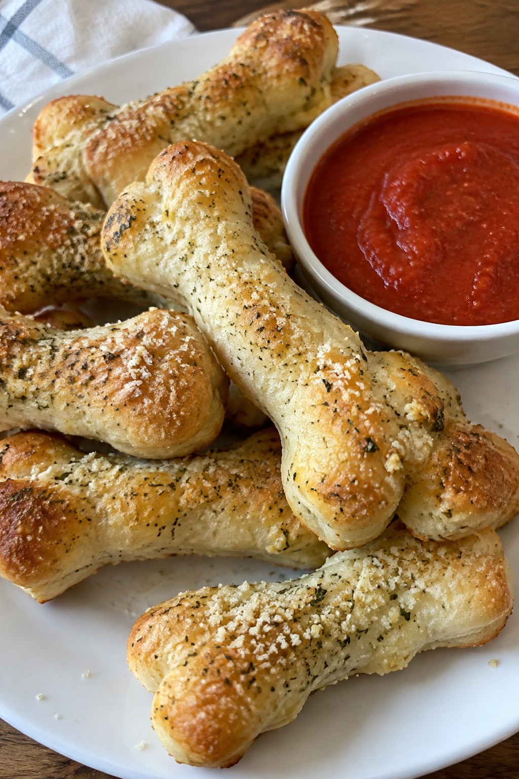 Skeleton Bone Breadsticks with Marinara
