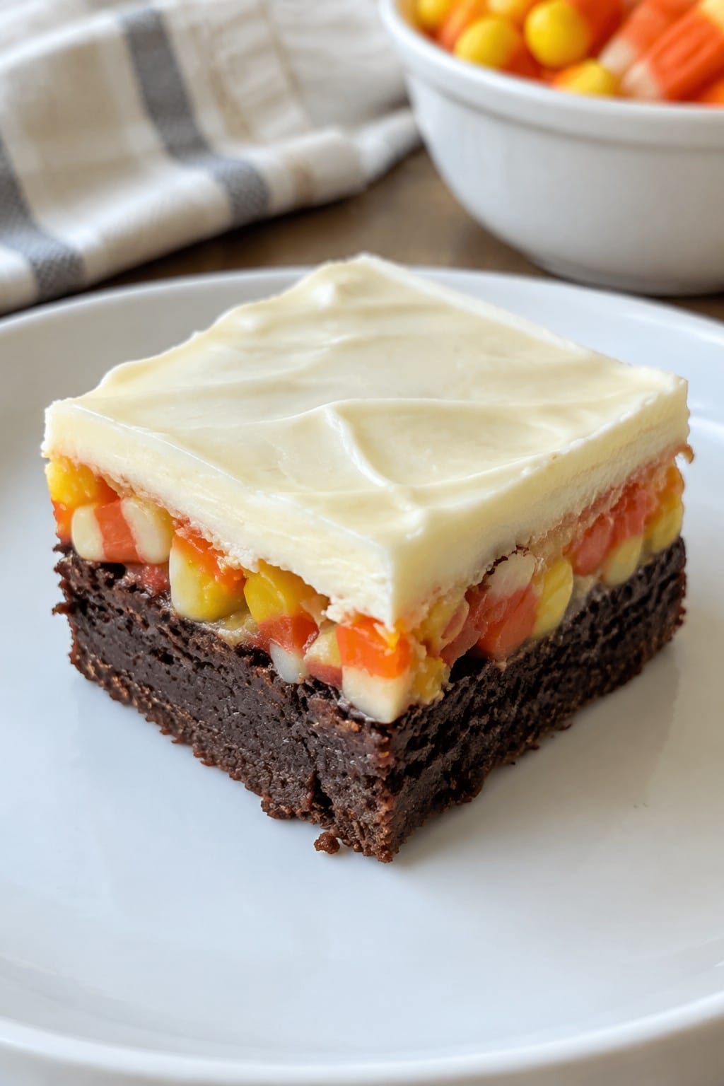Candy Corn Layered Brownies