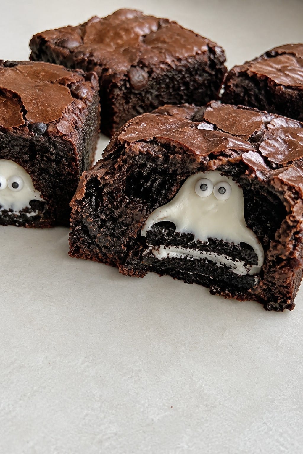 Oreo Ghost Stuffed Brownies