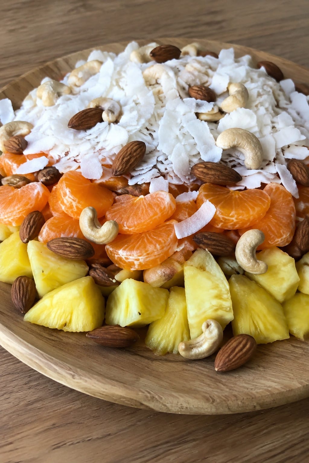Candy Corn Layered Fruit and Nut Board