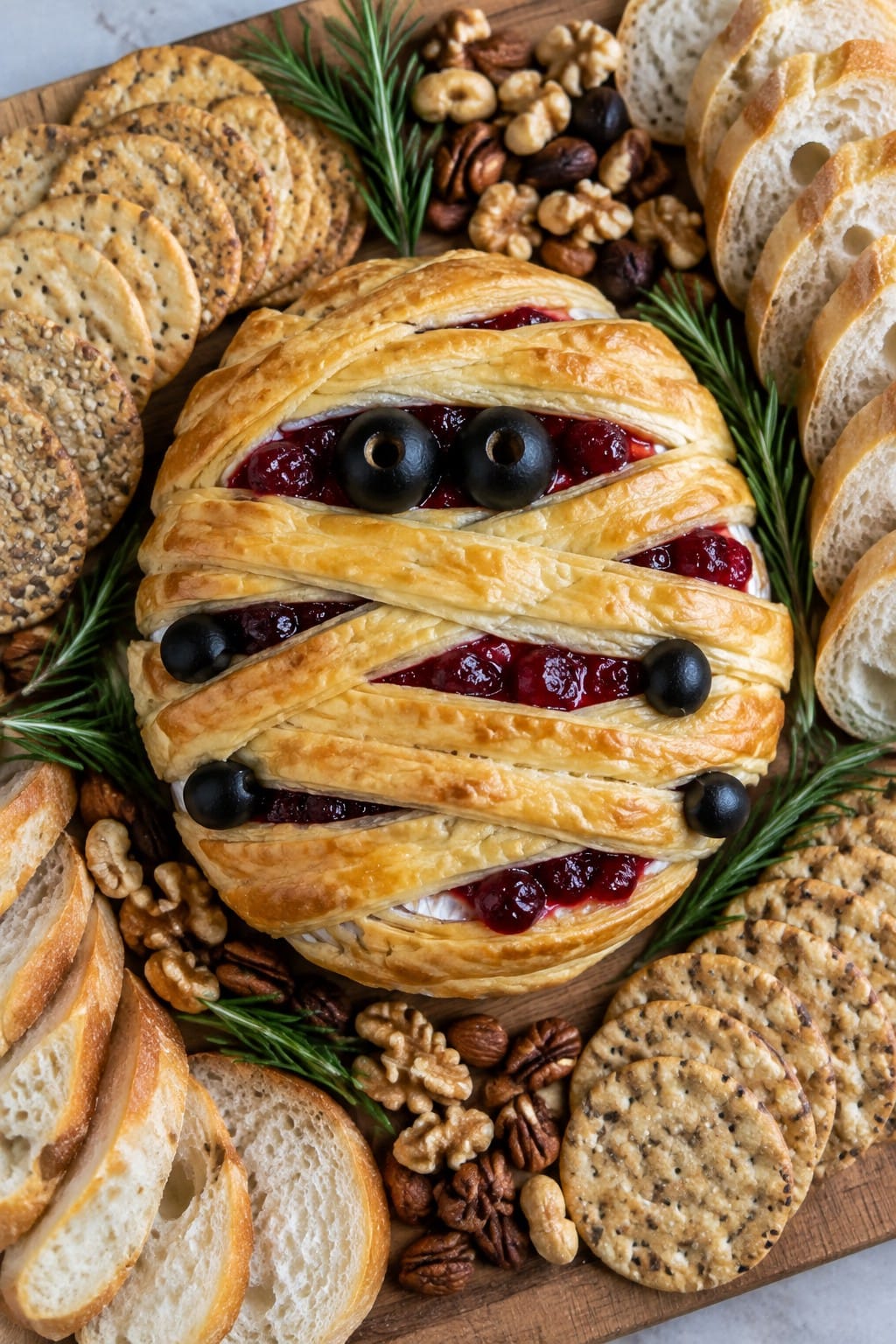 Mummy Wrapped Cranberry Brie Board