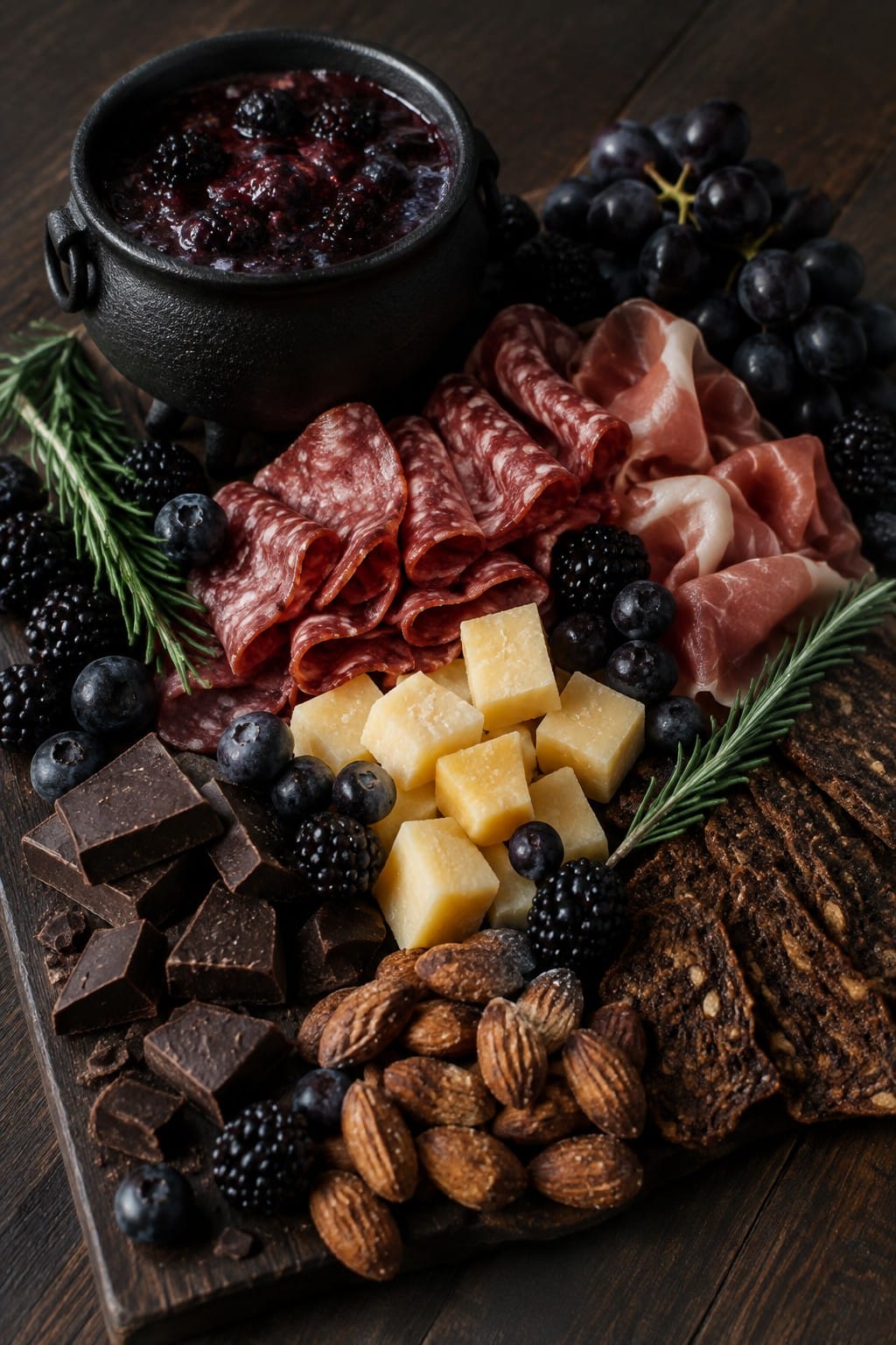 Witch's Cauldron Dark Berry and Meat Board