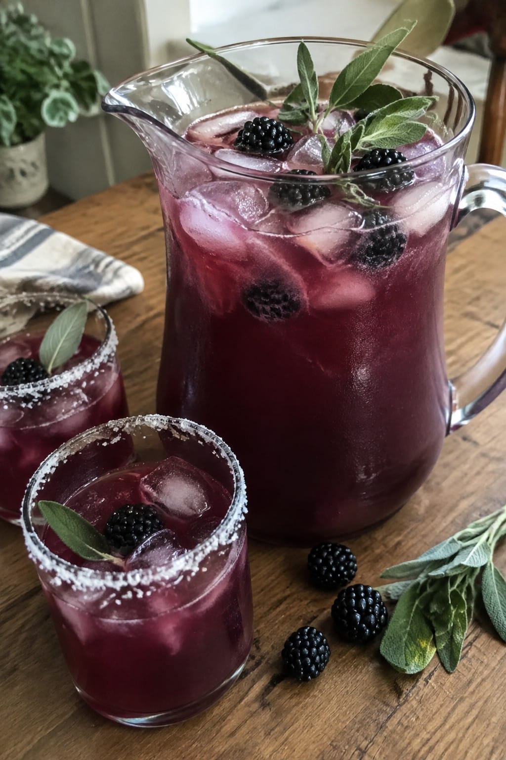 Blackberry Sage Margarita Pitcher