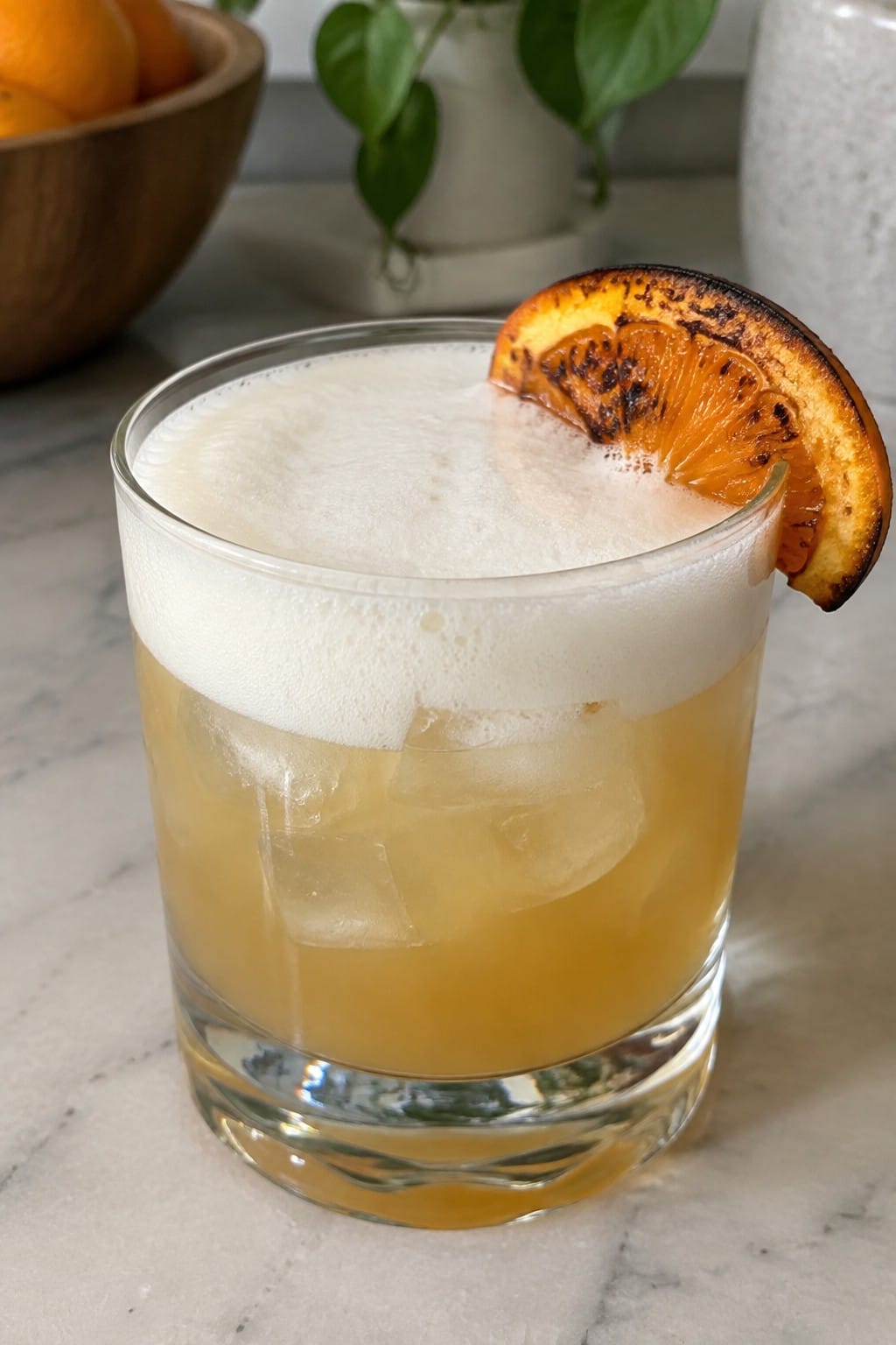 Charred Orange Mezcal Sour
