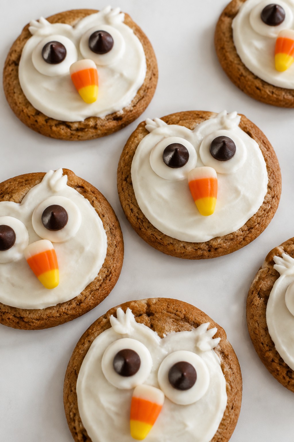 Owl Face Decorated Ginger Cookies