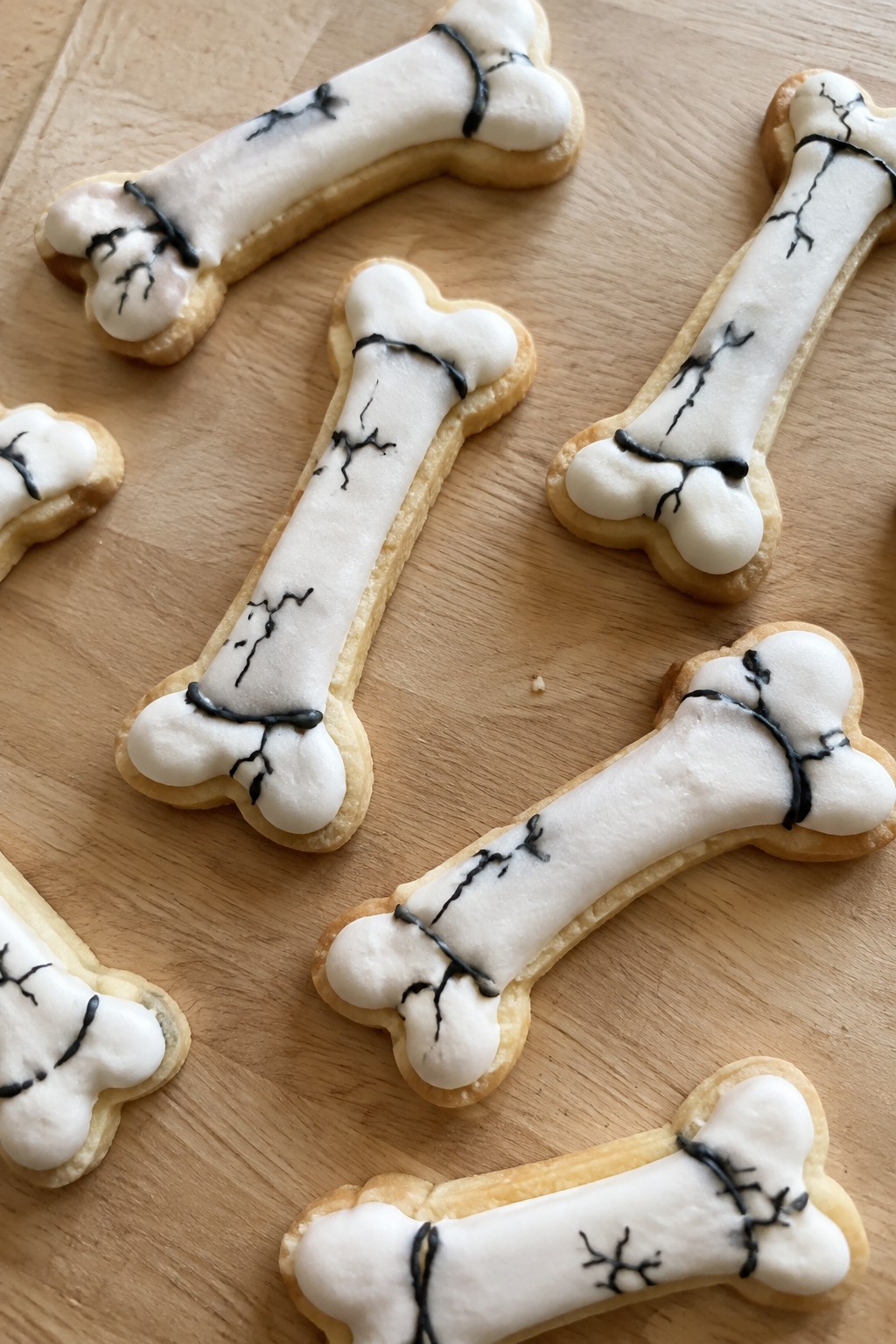 Skeleton Bone Sugar Cookies with Icing Details
