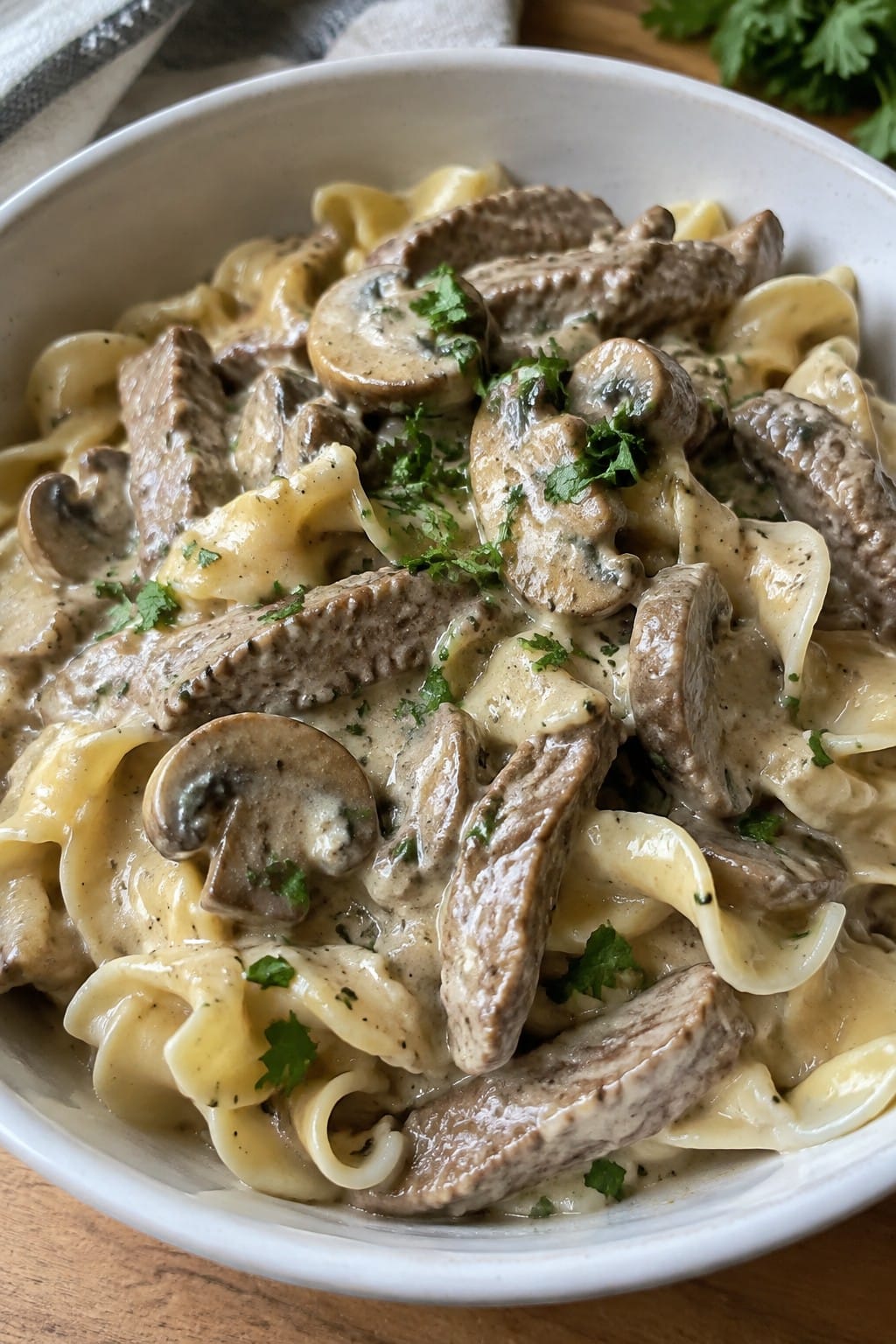 Creepy Creamy Beef Stroganoff with Mushrooms