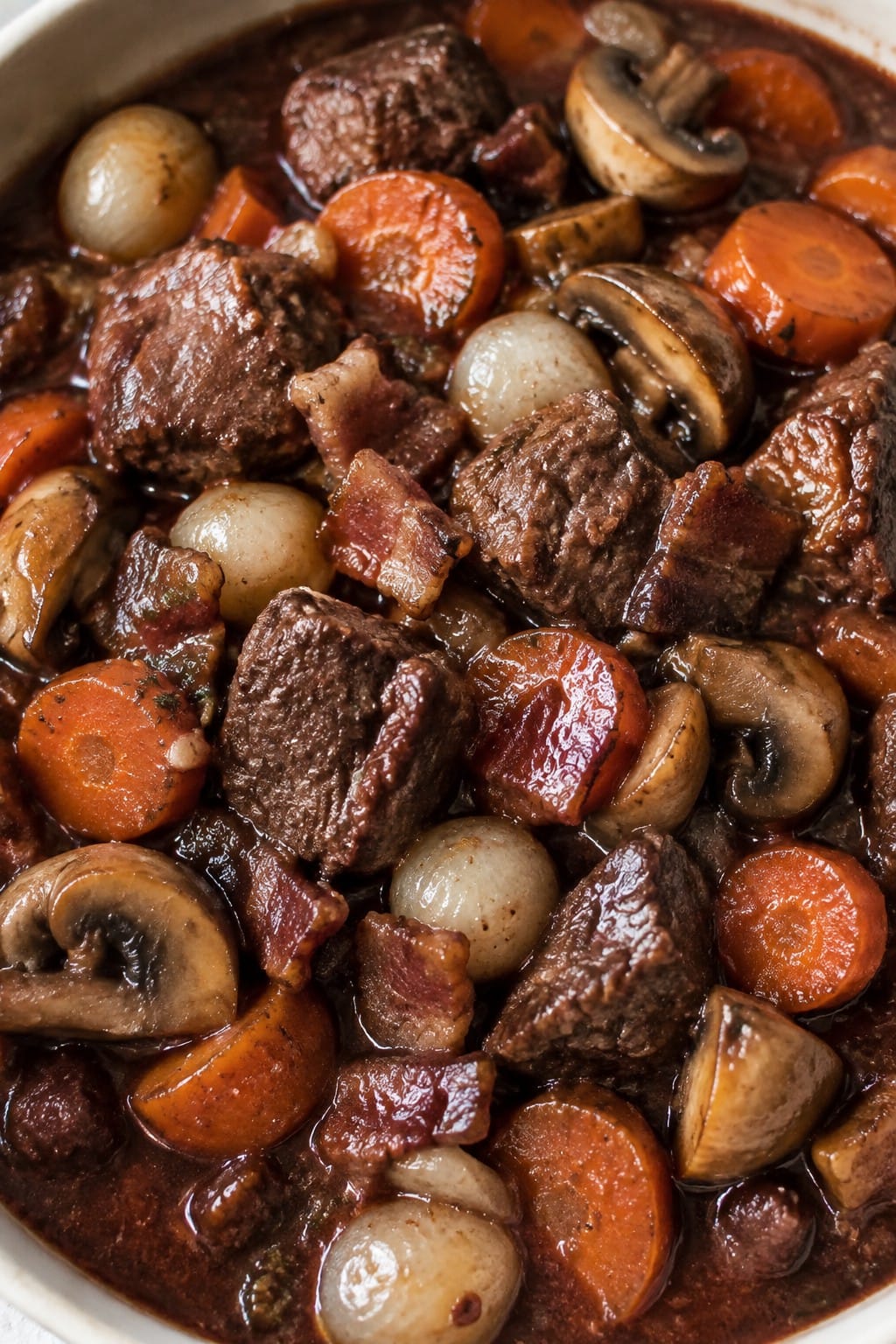 Dracula's Red Wine Beef Bourguignon