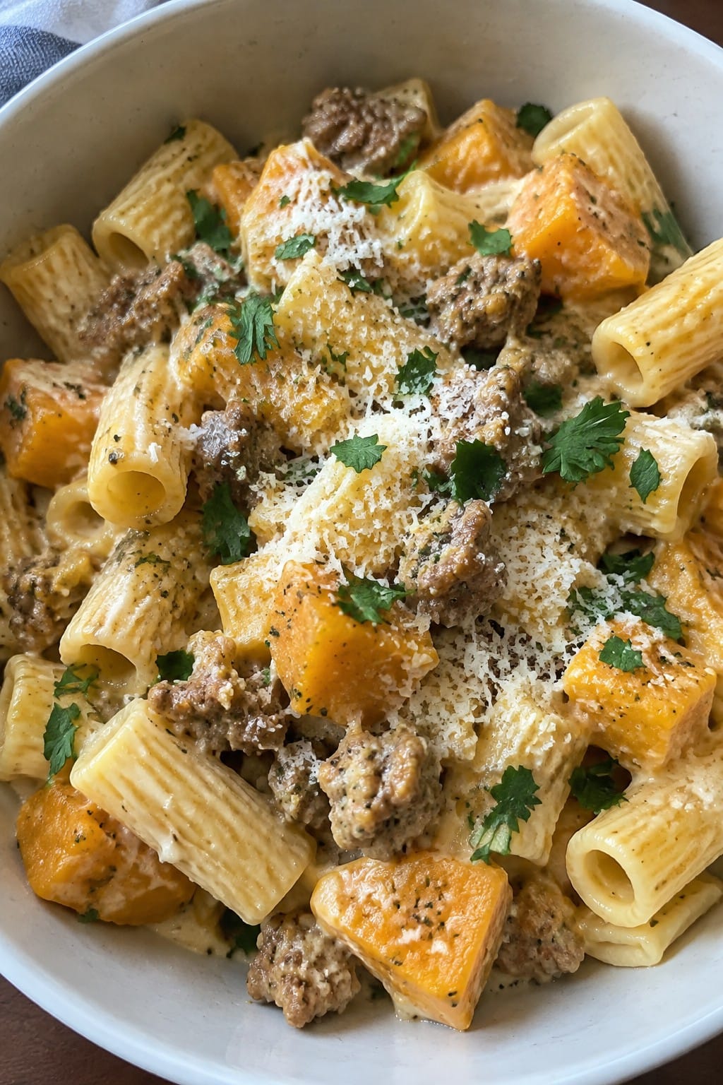Haunted Butternut Squash Sausage Rigatoni